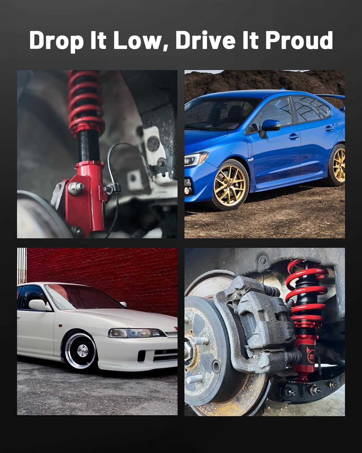 EVIL ENERGY Coilovers Compatible for Mercedes Benz W204 C-Class 2008-2014 RWD C180, C200, C220, C250, C300, Height Adjustable Lowering Kit, Twin-Tube Coilover Suspension Kit for Comfortable Ride, Red - Image 7