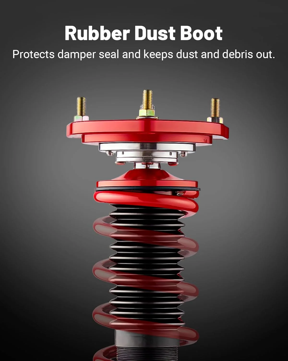 EVIL ENERGY Coilovers Compatible for Volkswagen GTI 2006-2009, for VW Golf 2003-2007, Height Adjustable Lowering Kit, Twin-Tube Coilover Suspension Kit for Comfortable Ride, Red - Image 3