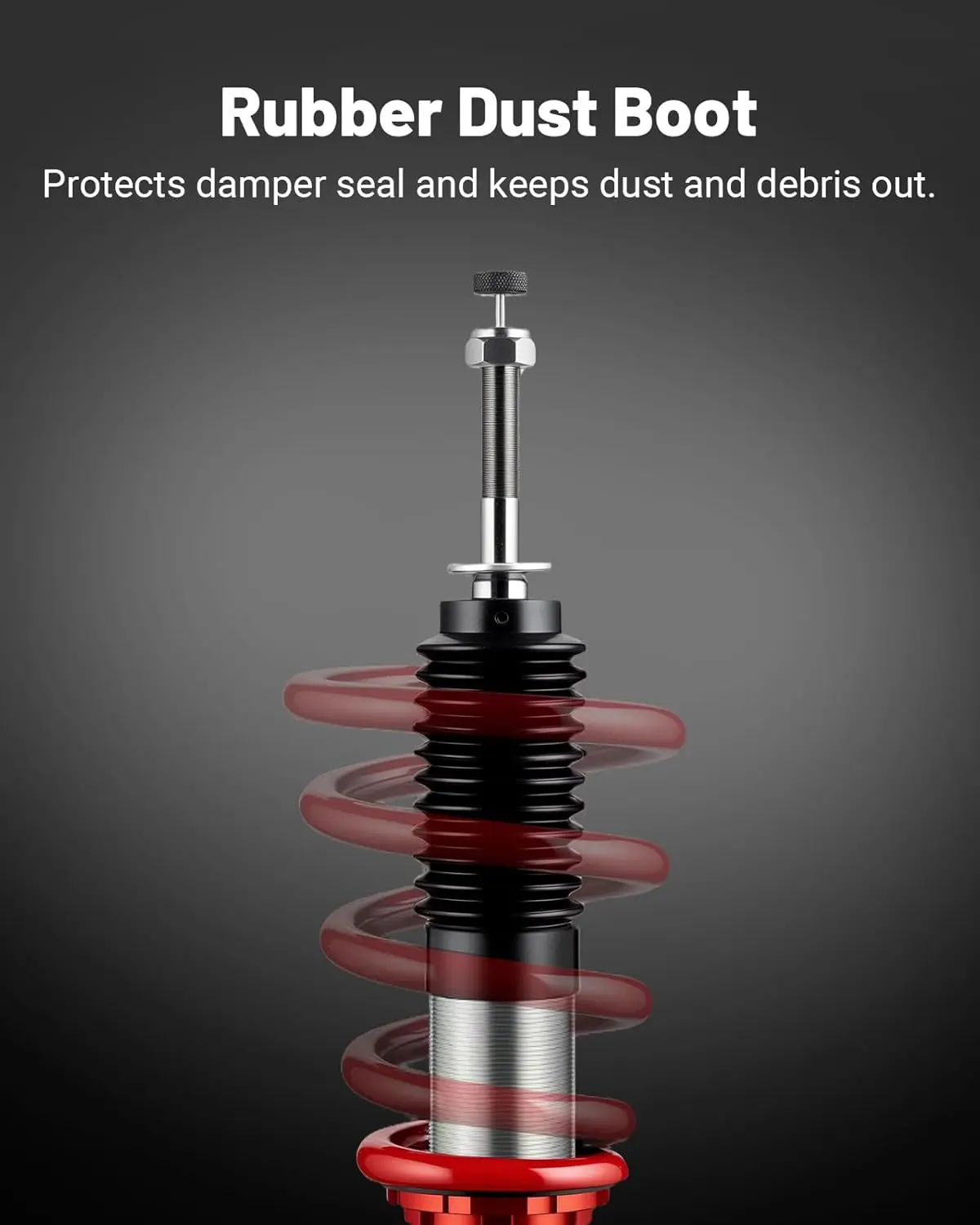 EVIL ENERGY 32-Level Adjustable Coilovers for Mercedes C-Class W203 RWD (2001-2007) | 2-4 Inch Height Adjustable Suspension Kit | Performance Coilover System (Red) - Image 4