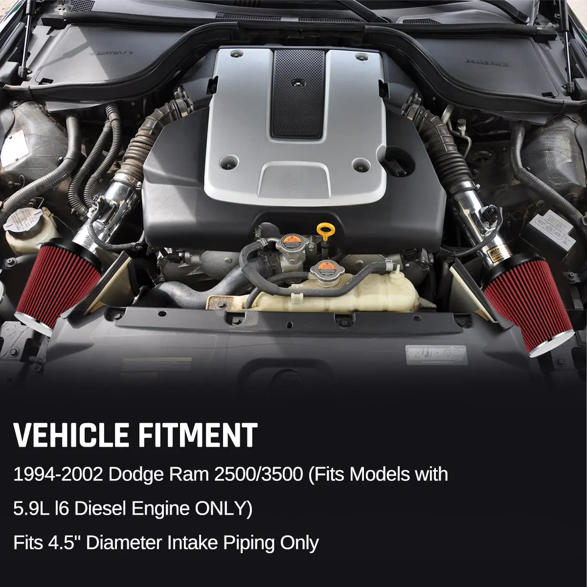 EVIL ENERGY Cold Air Intake Kit For 1994-2002 5.9L Cummins L6 Dodge Ram 2500/3500 - Image 6