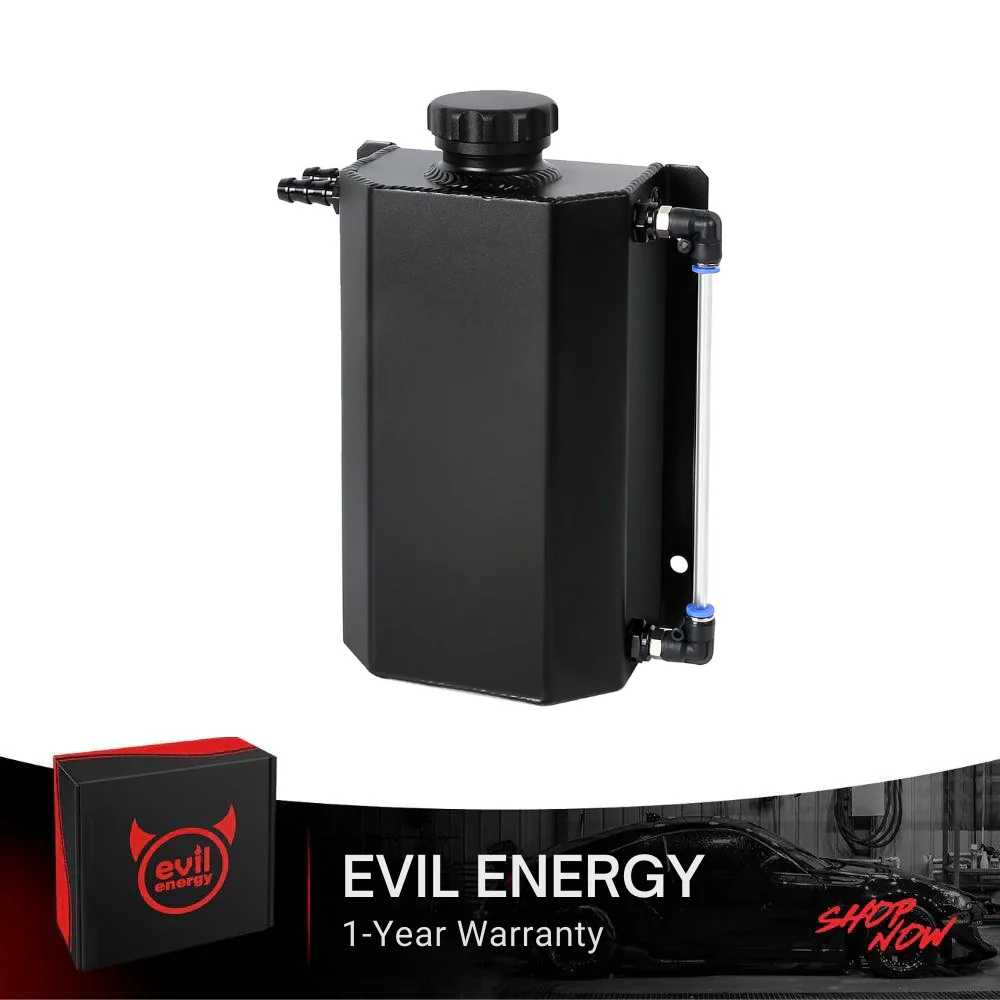 EVIL ENERGY Overflow Tank Coolant Radiator Tank Reservoir Expansion Universal Aluminum 1L/2L - Image 3
