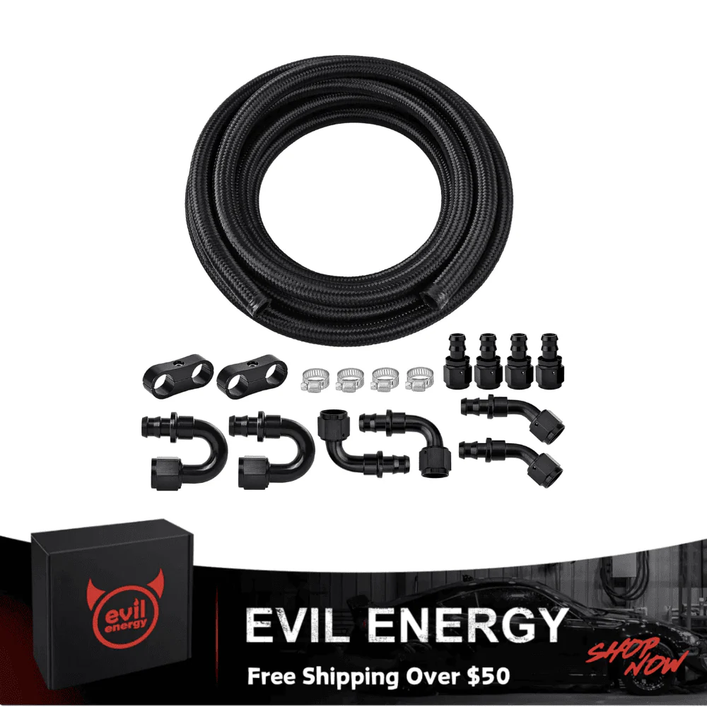 EVIL ENERGY 20FT AN6/8/10 CPE Fuel Line Kit With Push On 18 pcs Fitting