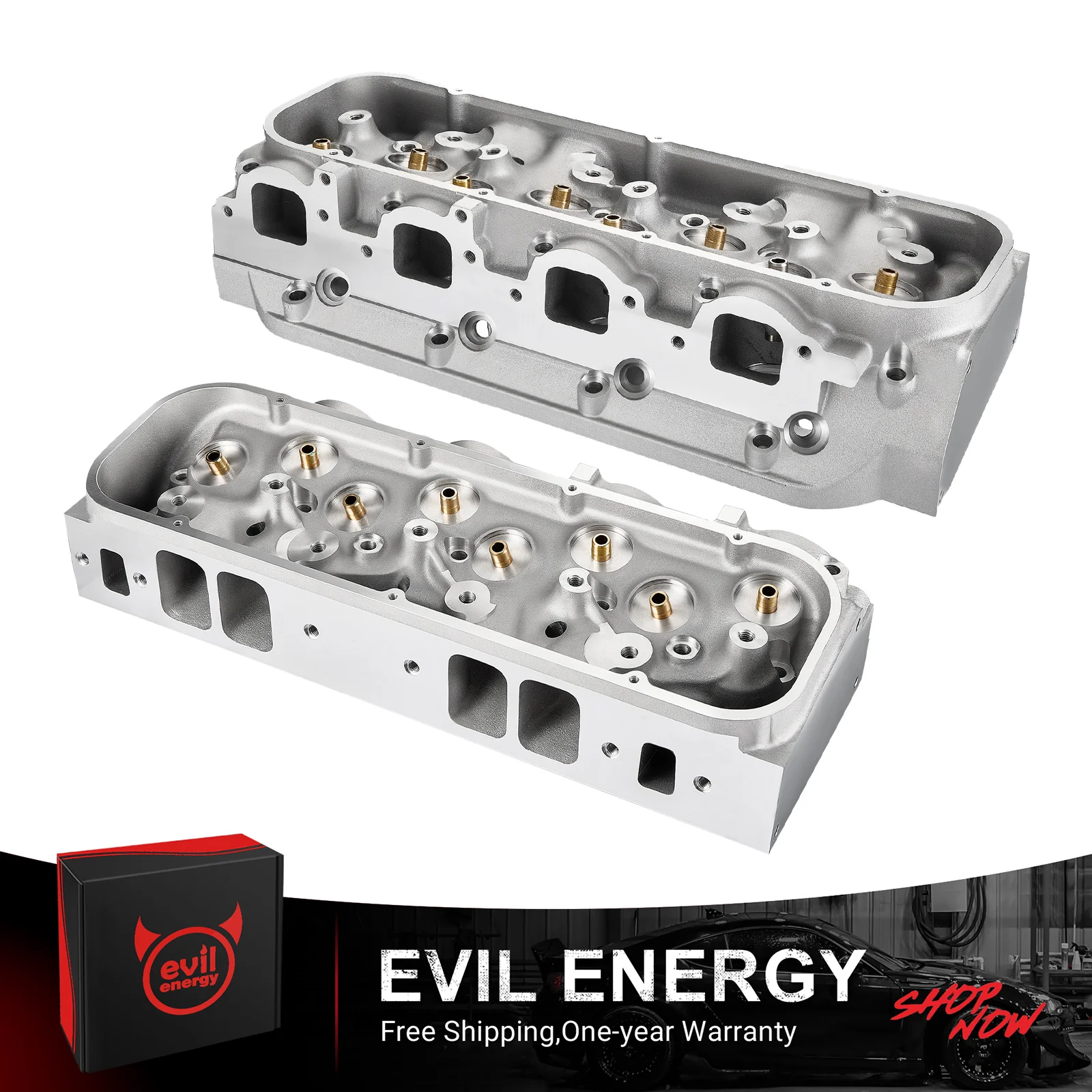 EVIL ENERGY Cast Aluminum Cylinder Head for BBC Engines (Angled Plug) – 325cc Ports, Fits 1965-2000 Chevy Big Block V8 (396/427/454/502), Boosts Power - Image 8