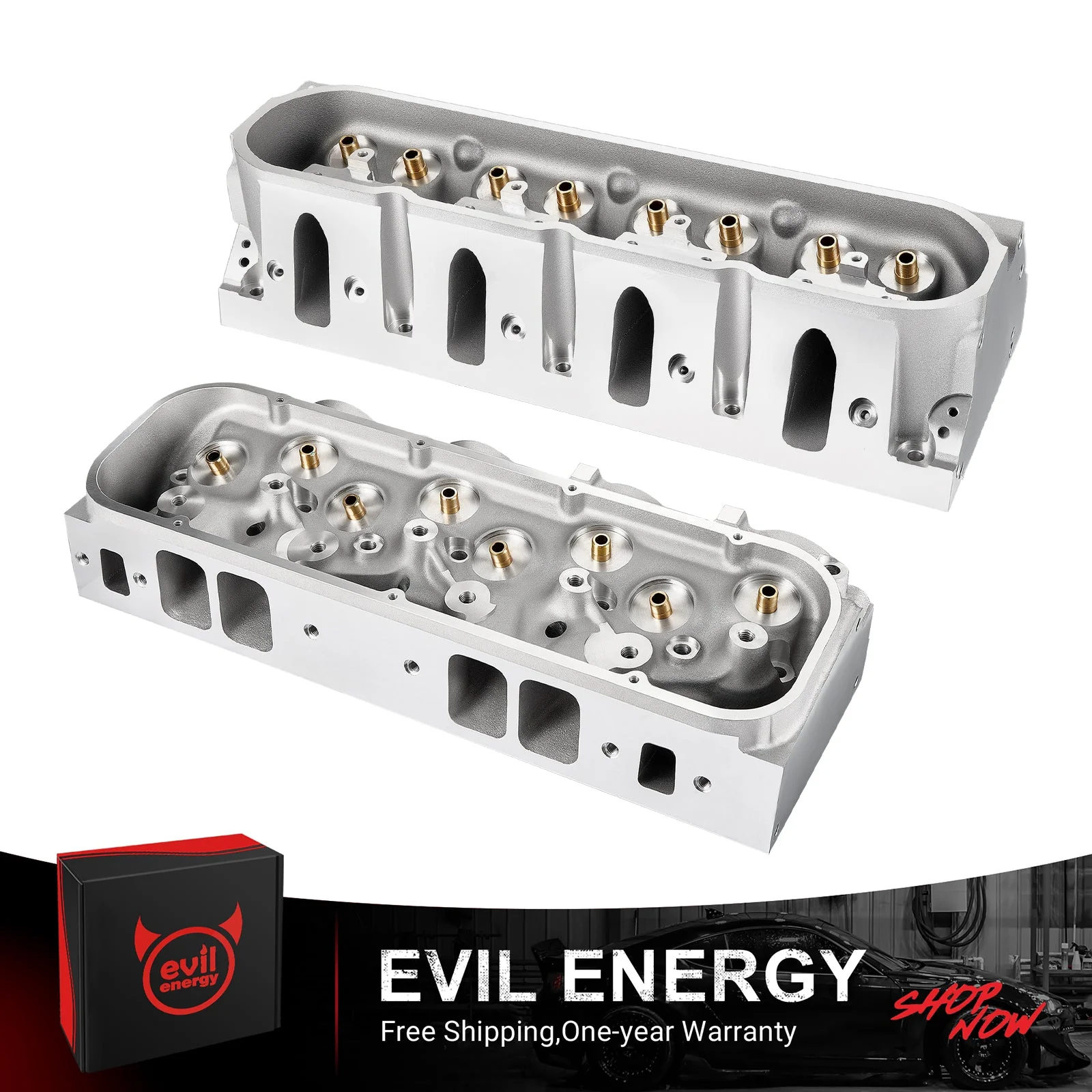 EVIL ENERGY Cast Aluminum Cylinder Head for LS1 Engines (Angled Plug) – Cathedral Ports, Fits 1997-2003 Chevy LS1, Enhances Mid-High RPM Performance - Image 8