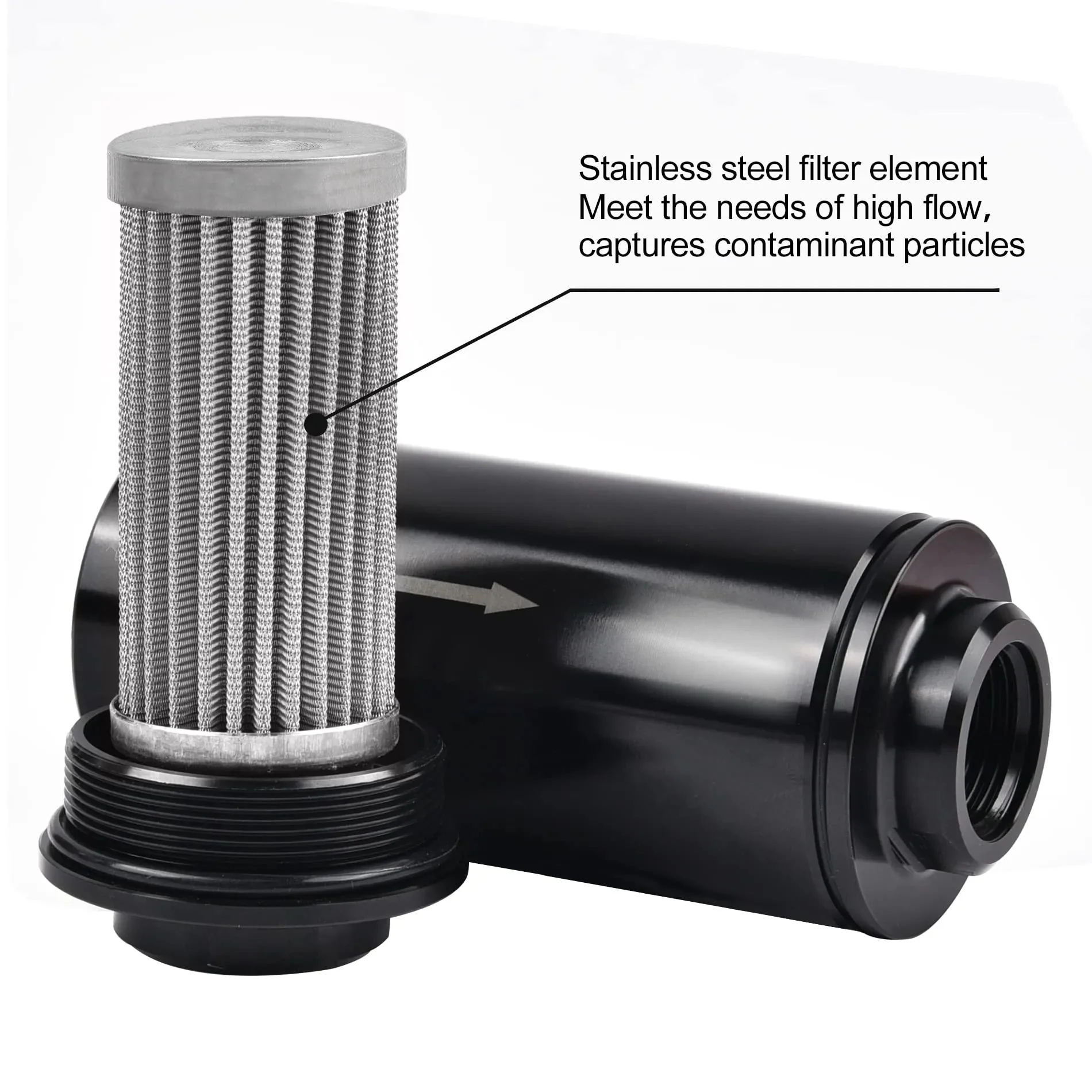 EVIL ENERGY Inline Fuel Filter with 6AN 8AN 10AN Adapter and Bracket Universal 10/30/40/100 Micron - Image 25