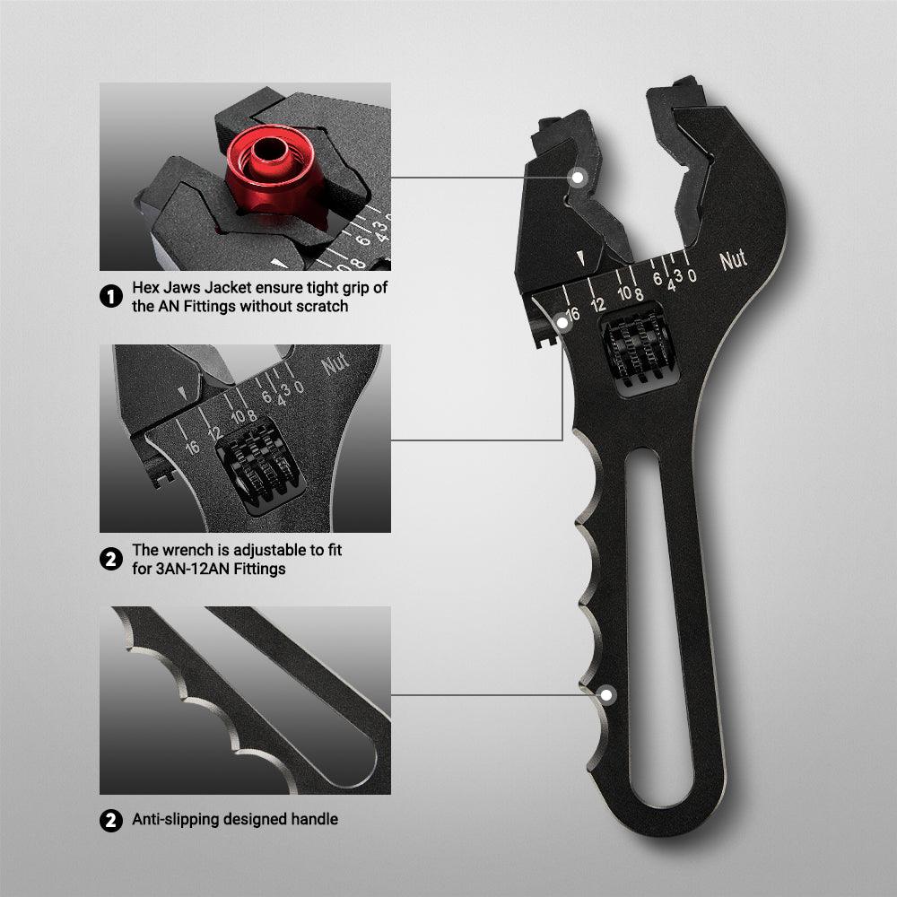 EVIL ENERGY All-in-One EFI Fuel System Bundle|EFI Bypass Fuel Pressure Regulator & CPE Fuel Line & Adjustable 3-16AN Wrench (Black) - Image 17