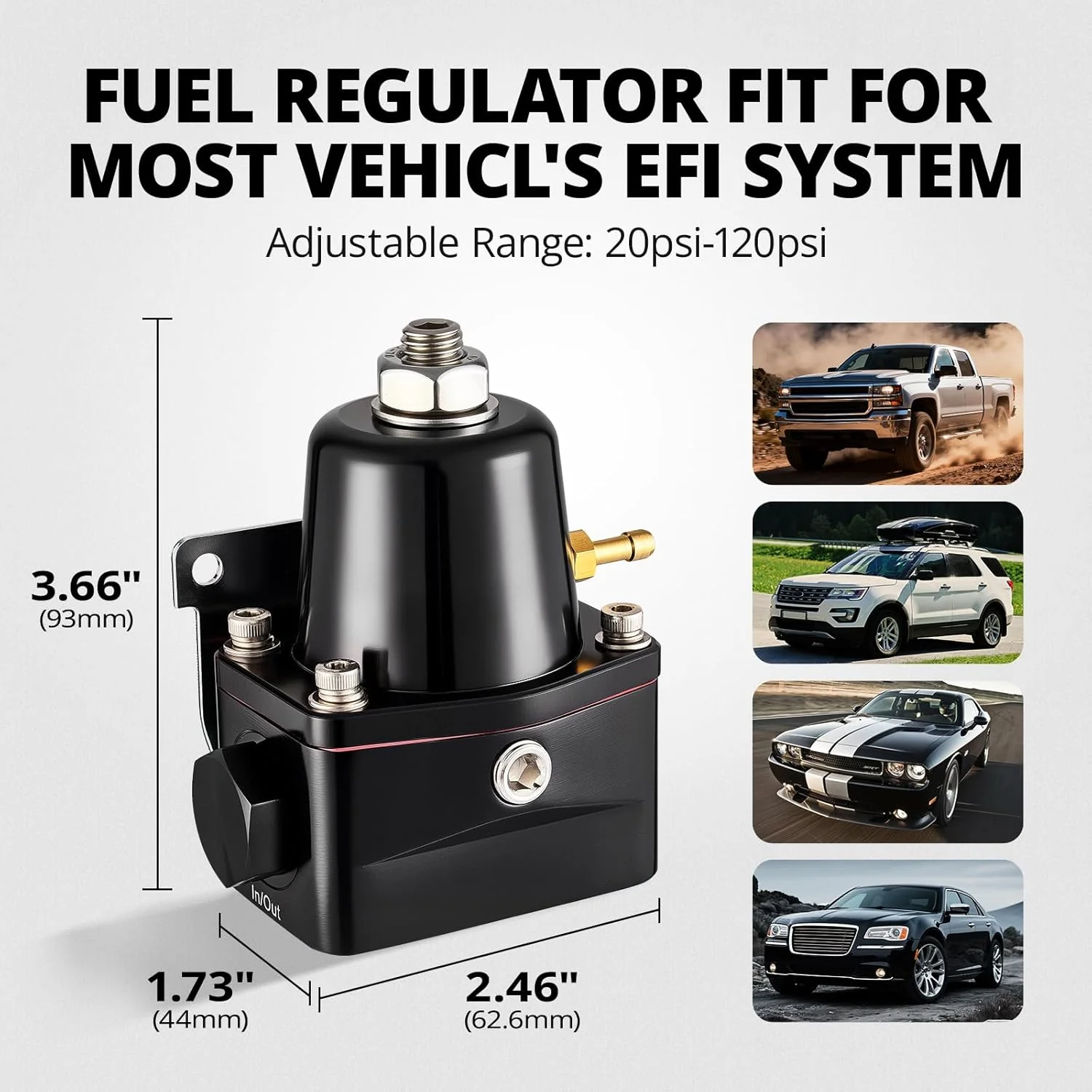 EVIL ENERGY All-in-One EFI Fuel System Bundle|EFI Bypass Fuel Pressure Regulator & CPE Fuel Line & Adjustable 3-16AN Wrench (Black) - Image 6