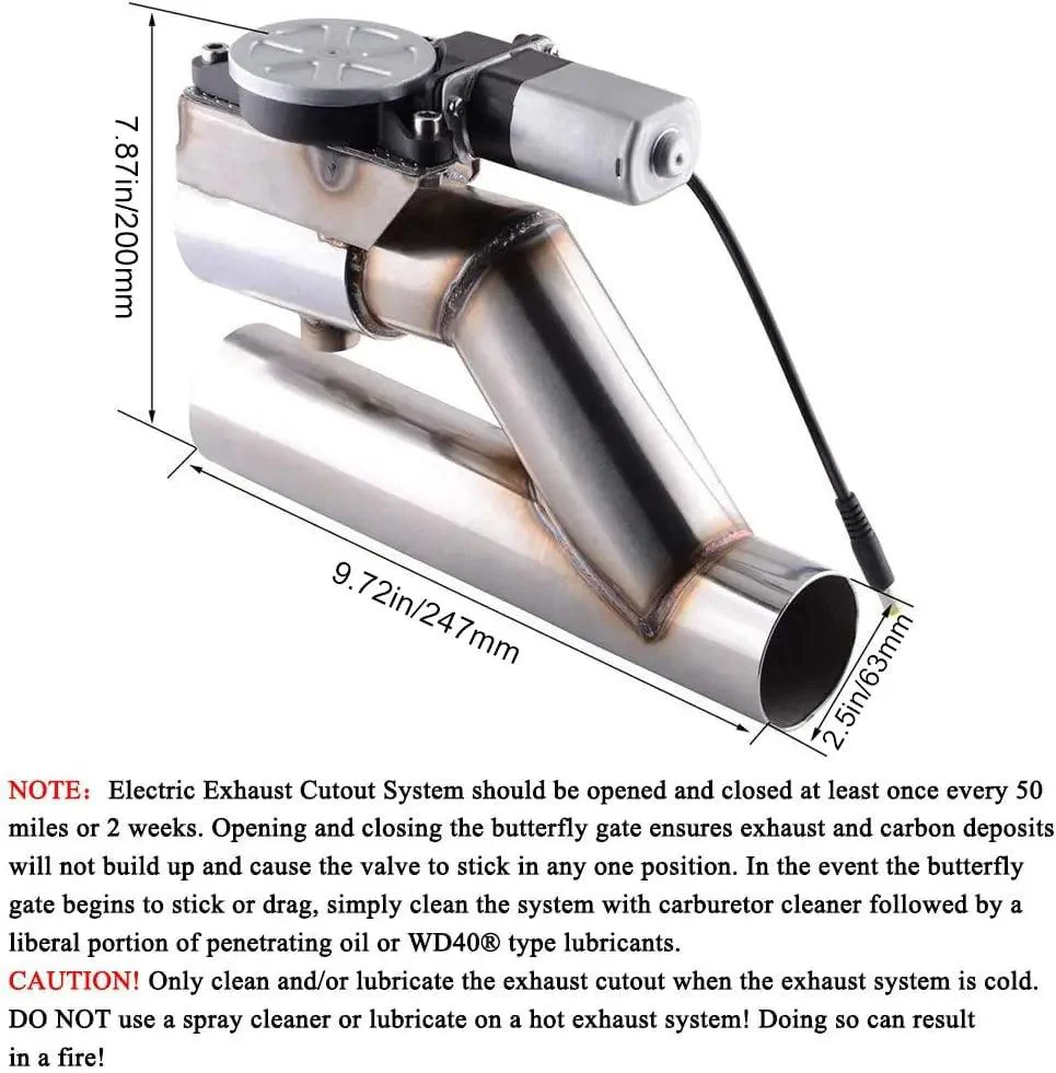 EVIL ENERGY Electric Exhaust Cutout Valve Catback Single Y Pipe with One Controller Remote Kit（2.5/3.0 Inch） - Image 12