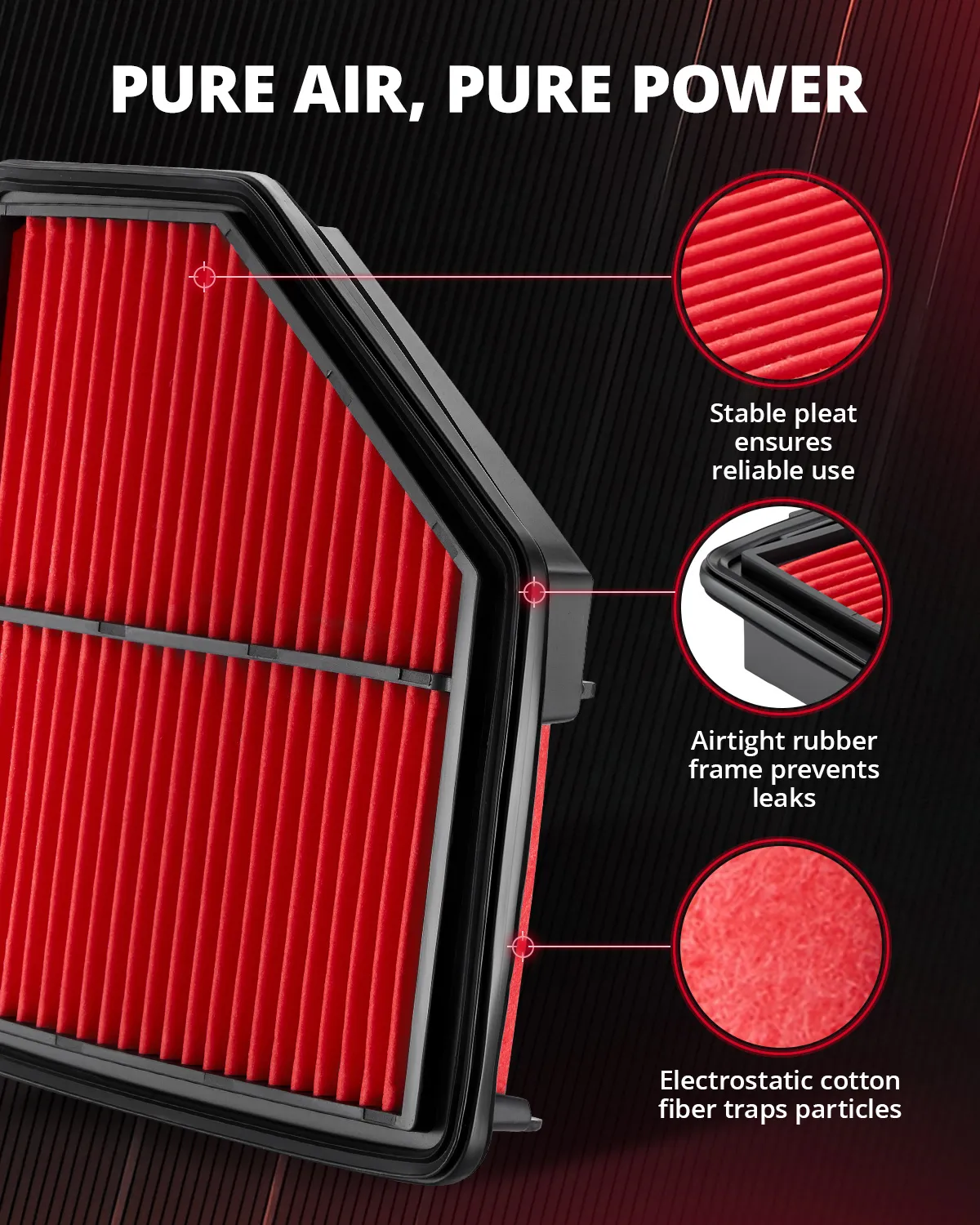 EVIL ENERGY Engine Air Filter, Compatible with Honda HR-V 2016-2022, Vezel 2014-2025, XR-V 2014-2022, Replace 17220-51BH00 - Image 6