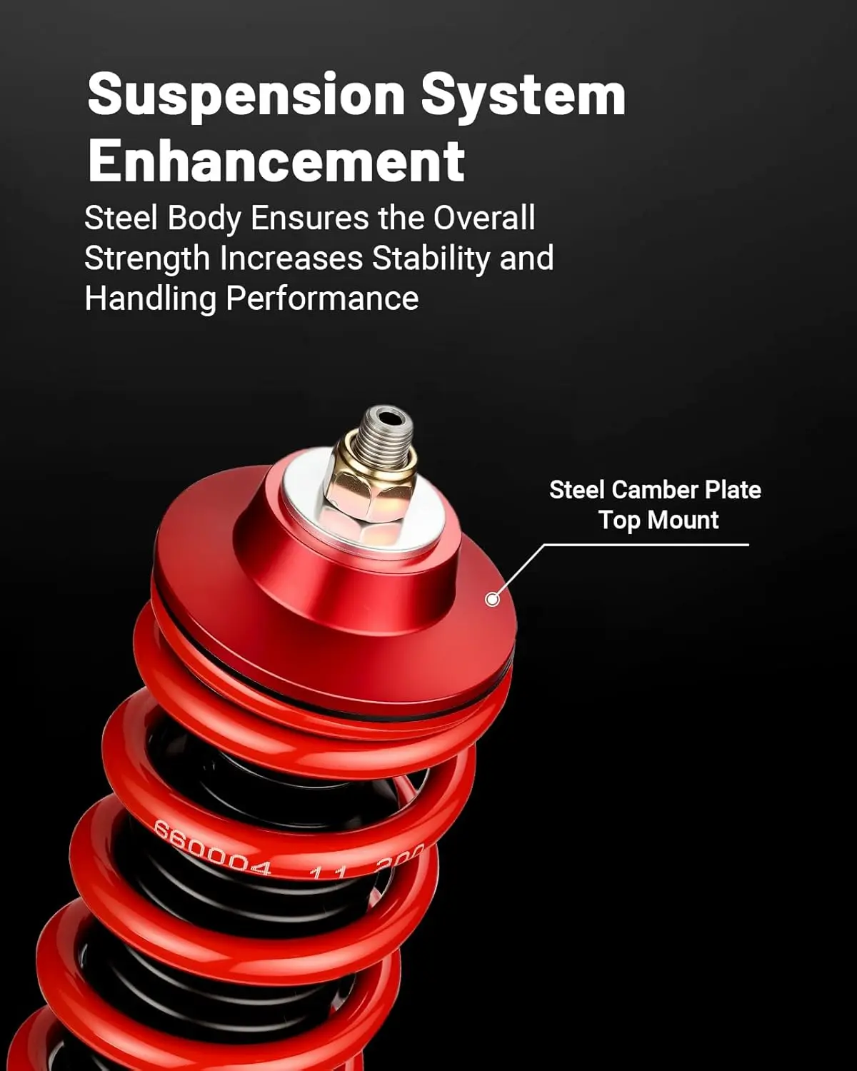 EVIL ENERGY Twin-Tube Coilover Suspension Kit Compatible for Honda Fit 2009-2014| Height Adjustable Lowering Kit| Red - Image 5
