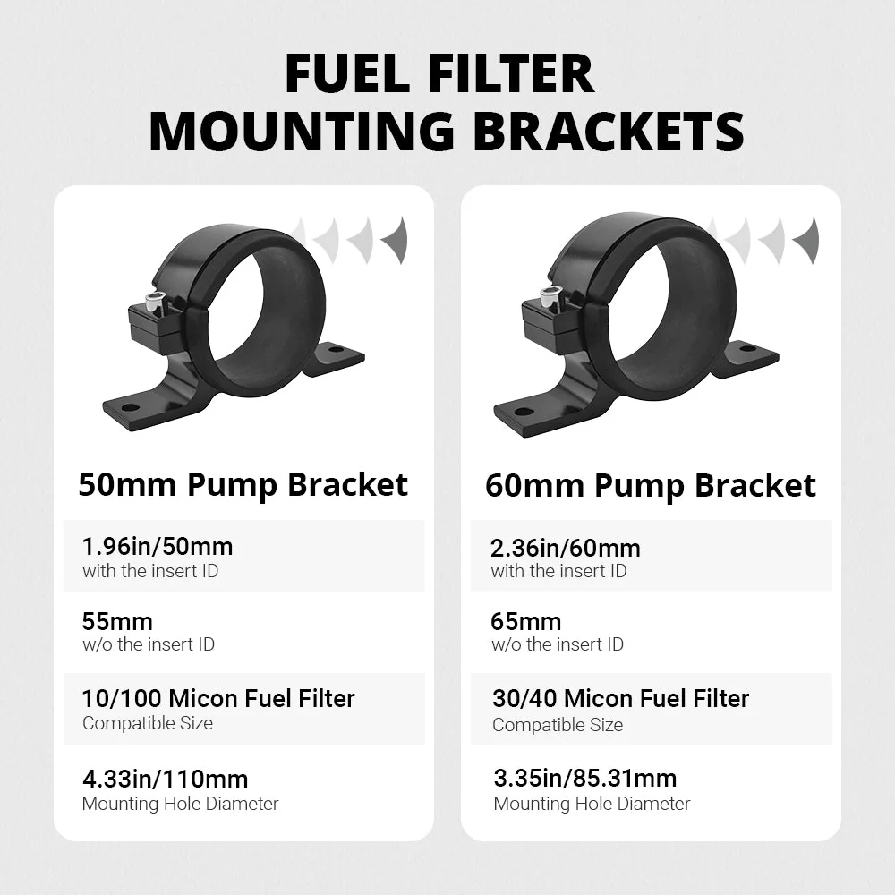 EVIL ENERGY Fuel Filter Mounting Bracket Fuel Pump Clamp Holder (50mm/60mm) - Image 3