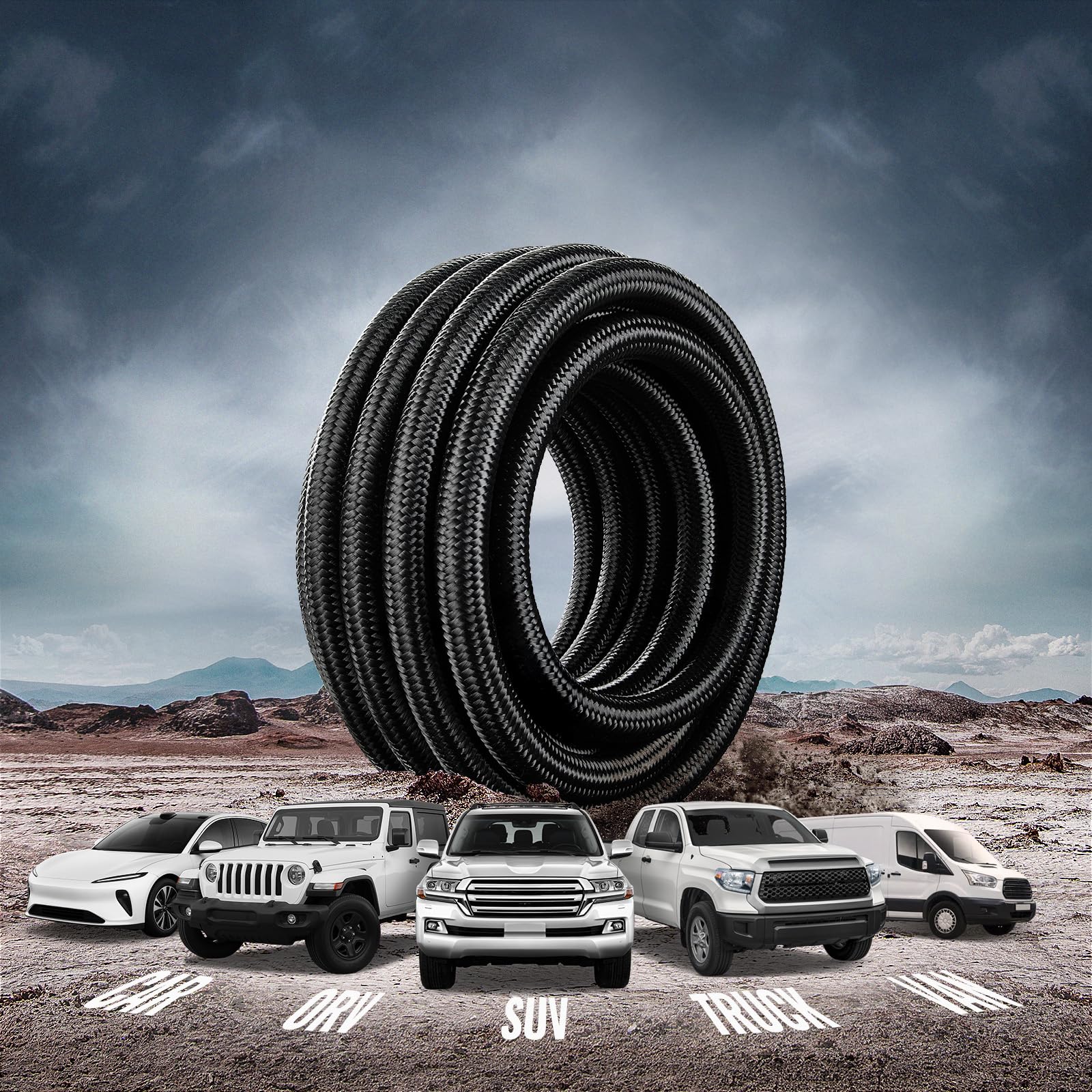 EVIL ENERGY 10AN PTFE Fuel Line Kit, E85 Stainless Steel Braided PTFE Fuel Hose 30FT AN10 LS Swap EFI Fuel Line Fitting Kit - Image 6
