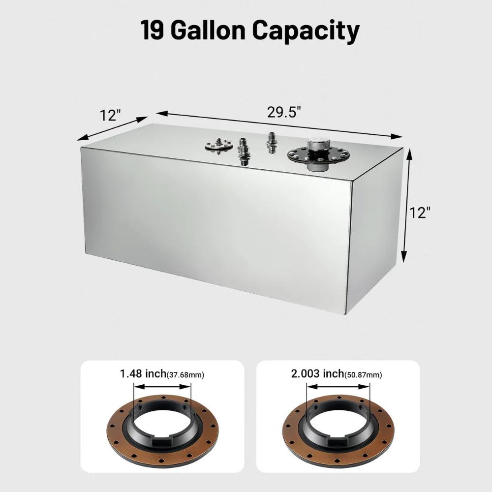 EVIL ENERGY 15/19 Gallon Fuel Cell Gas Tank Aluminum with Level Sender Street Drift Black - Image 6