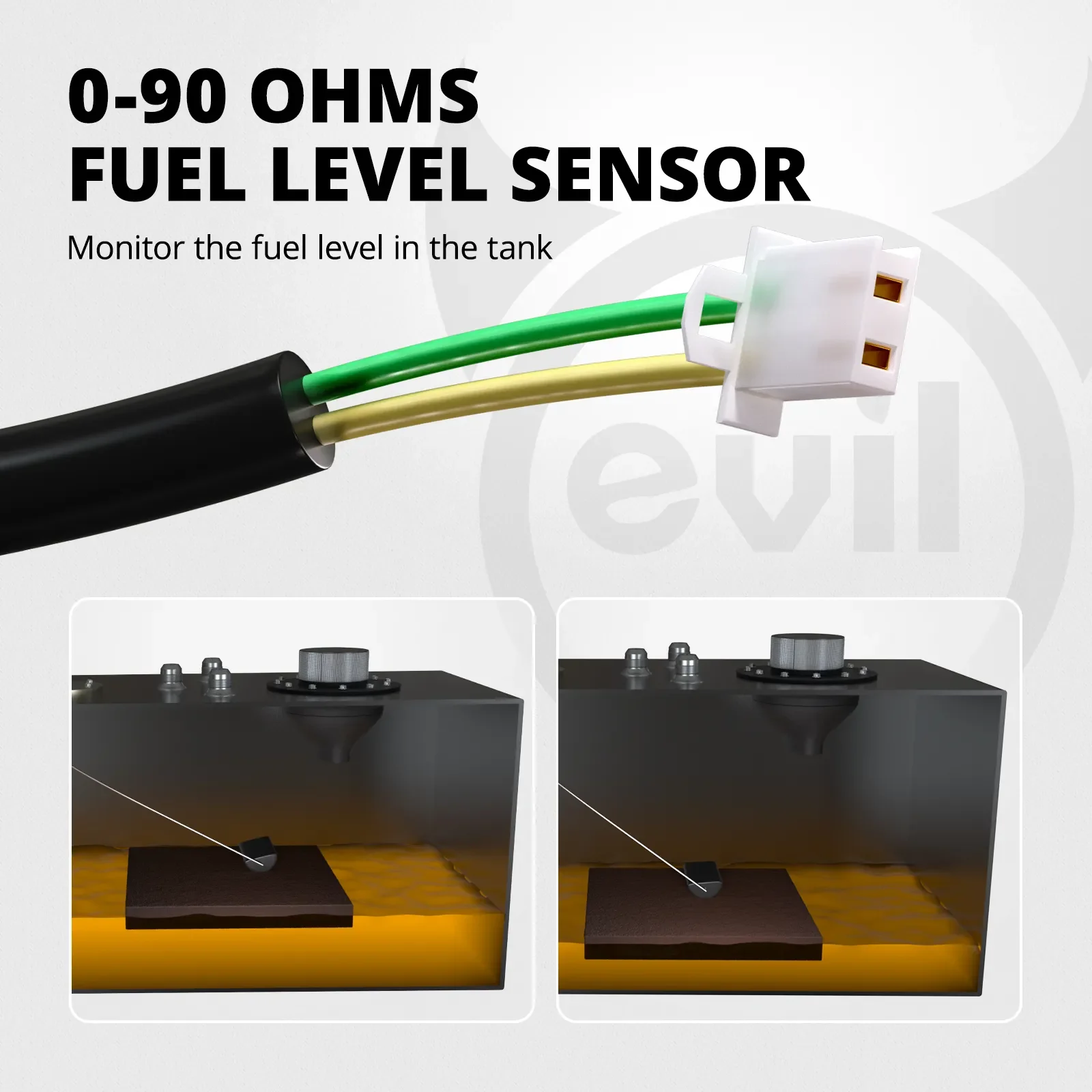 EVIL ENERGY 15/19 Gallon Fuel Cell Gas Tank Aluminum with Level Sender Street Drift Black - Image 9