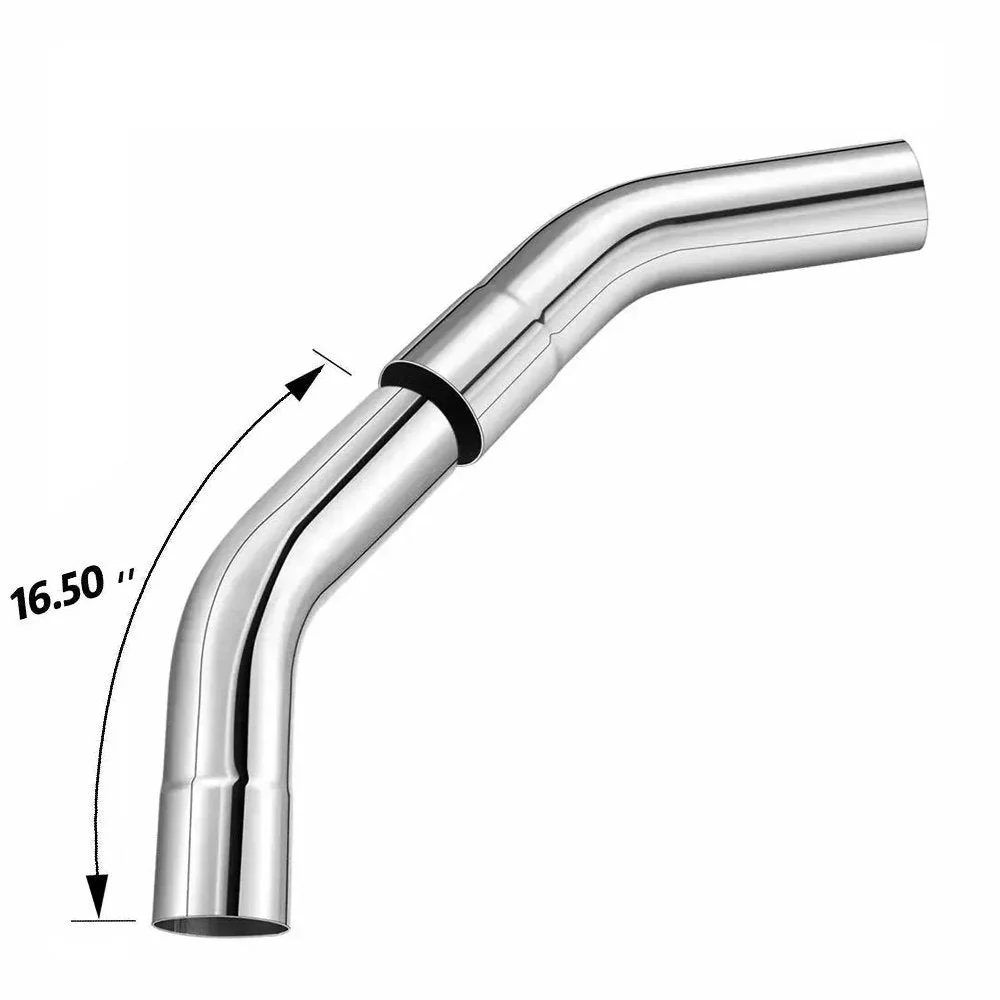 EVIL ENERGY 2.5-inch Universal Exhaust Kit w/ 13.8-inch Stainless Steel Resonator Muffler – 8PCS Mandrel Bent Aluminum Plated Tubing Set for Custom Exhaust Builds - Image 9