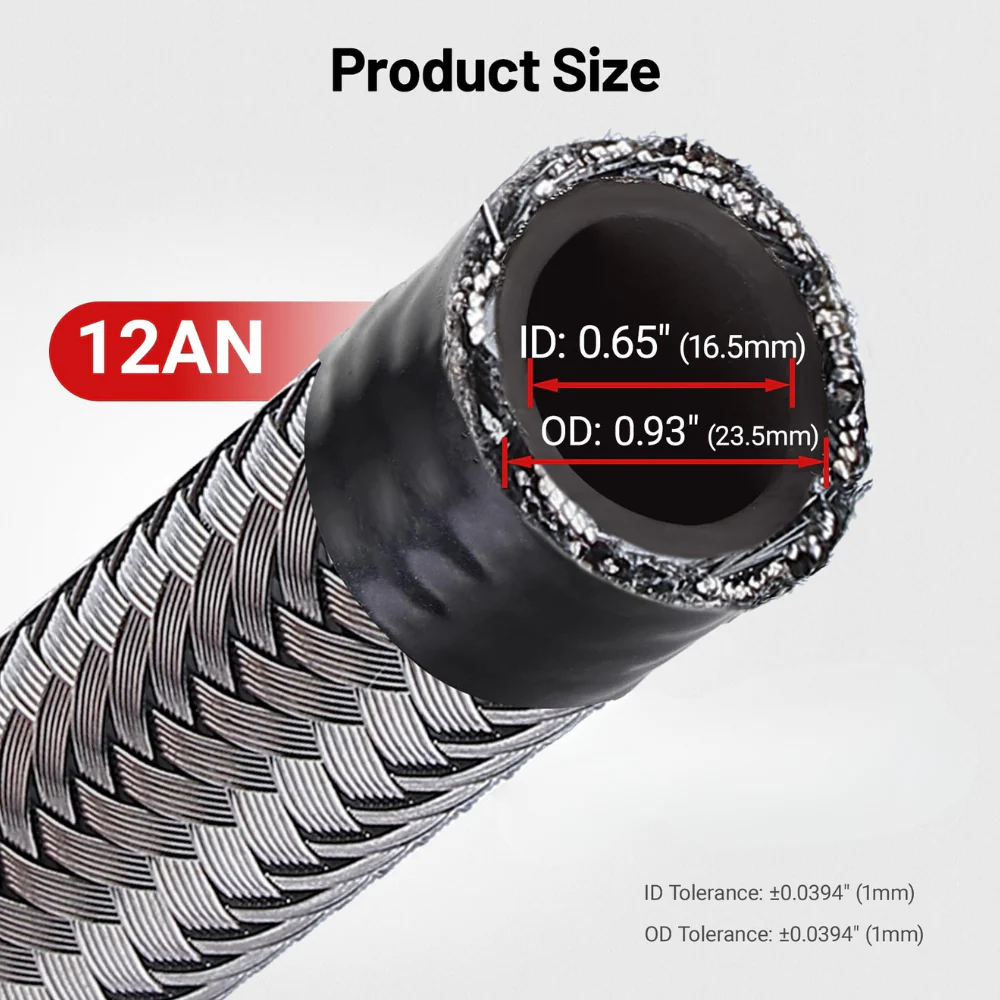 EVIL ENERGY 4/6/8/10/12AN CPE Fuel Line Kit 20FT, Hose Stainless Steel Braided Fuel Line Hose Fitting Kit CPE, Silver - Image 13