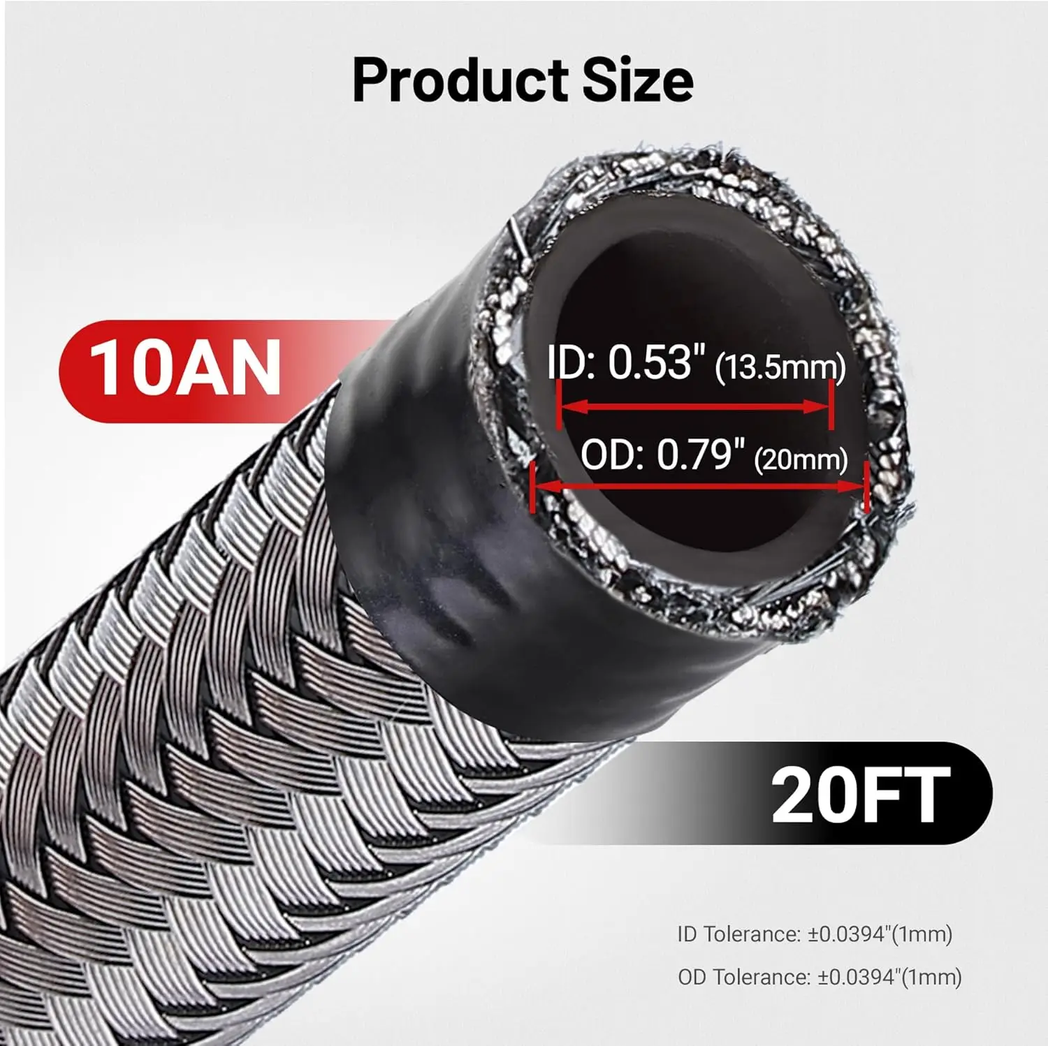 EVIL ENERGY 4/6/8/10/12AN CPE Fuel Line Kit 20FT, Hose Stainless Steel Braided Fuel Line Hose Fitting Kit CPE, Silver - Image 5