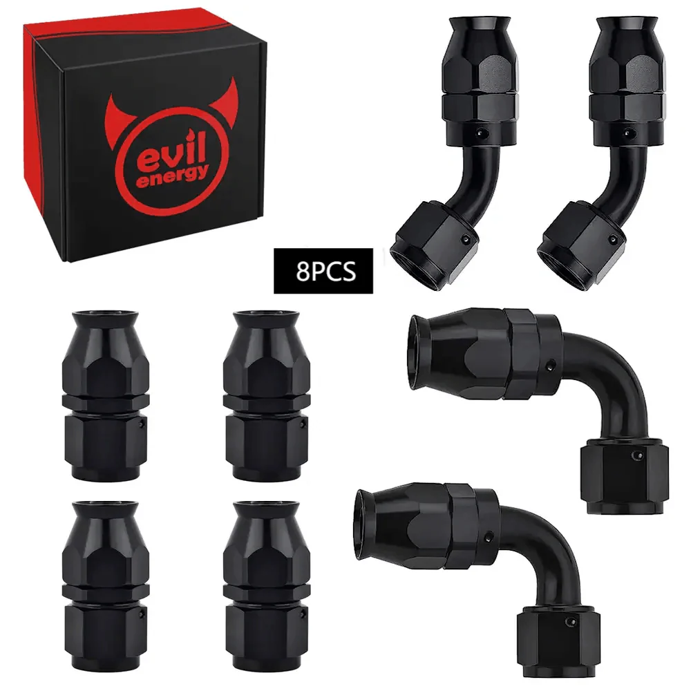 EVIL ENERGY PTFE Fuel Line Fitting Kit 4/6/8/10AN Nylon Braided Fuel Hose 10-25FT Optional - Image 12