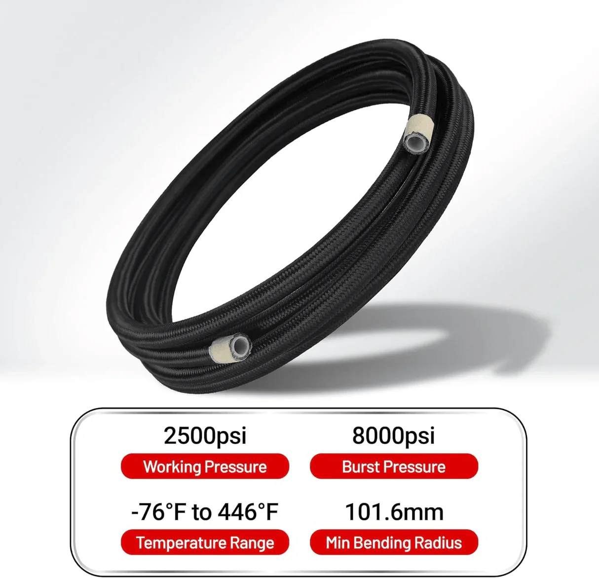 EVIL ENERGY PTFE Fuel Line Fitting Kit 4/6/8/10AN Nylon Braided Fuel Hose 10-25FT Optional - Image 7