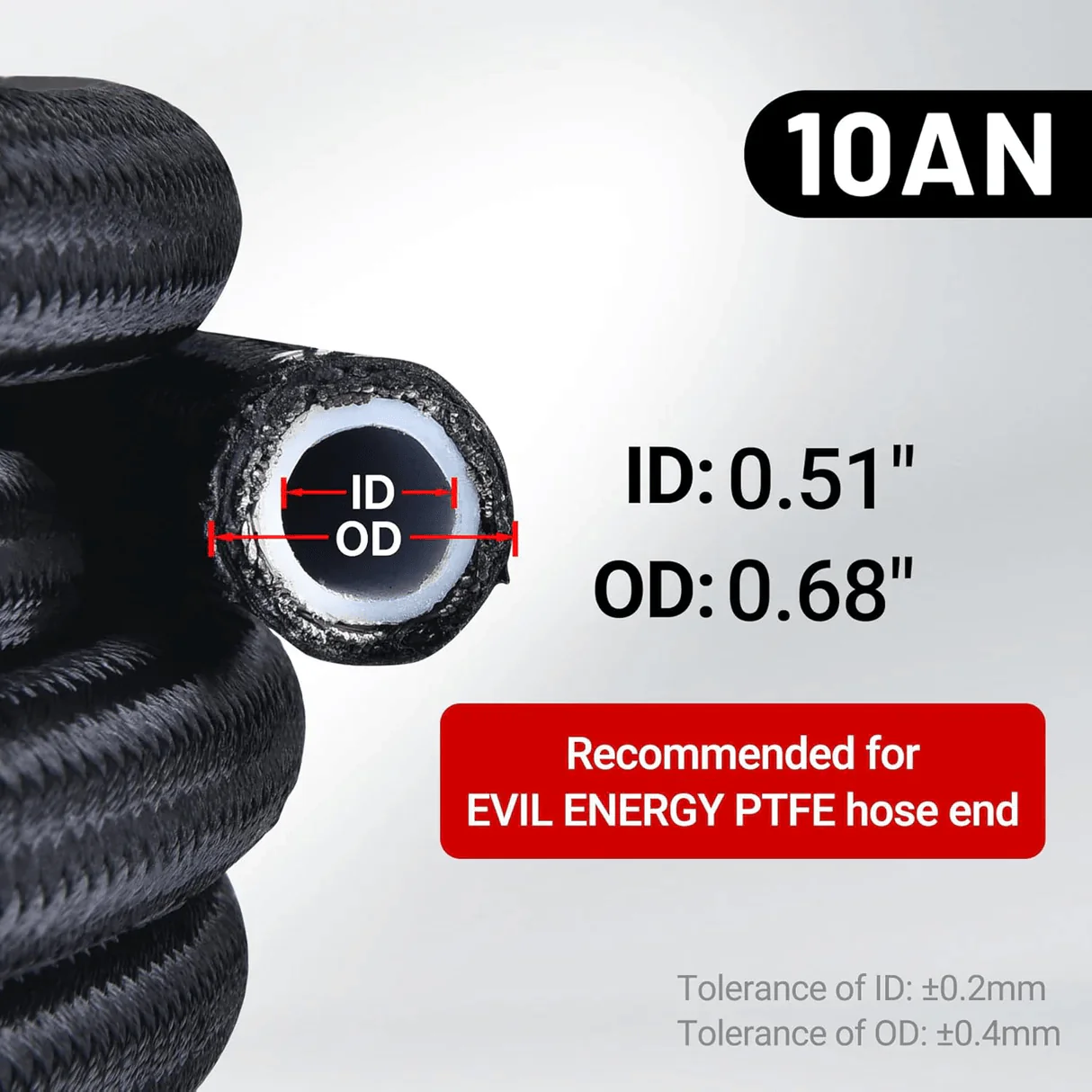 EVIL ENERGY PTFE Fuel Line Fitting Kit 4/6/8/10AN Nylon Braided Fuel Hose 10-25FT Optional - Image 9