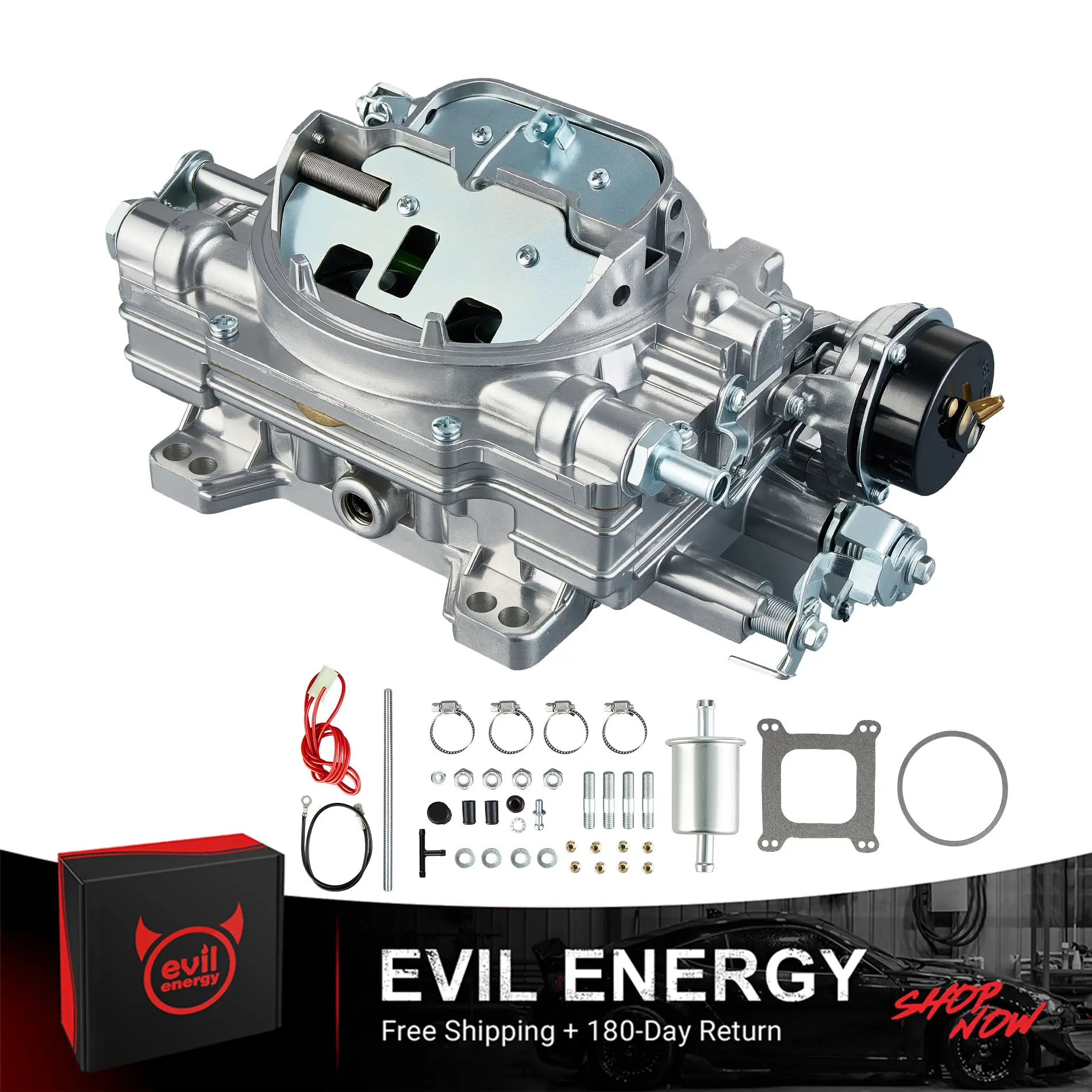 EVIL ENERGY Electric Choke Single Fuel Inlet 800 CFM 4-Barrel Street Carburetor