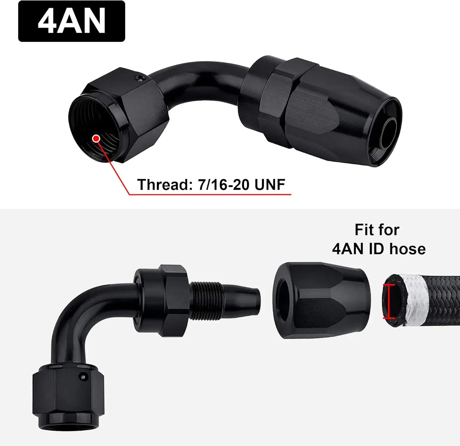 EVIL ENERGY 4/6/8/10/12/16/20 AN Hose End Fitting Swivel for CPE Braided Hose Black - Image 40