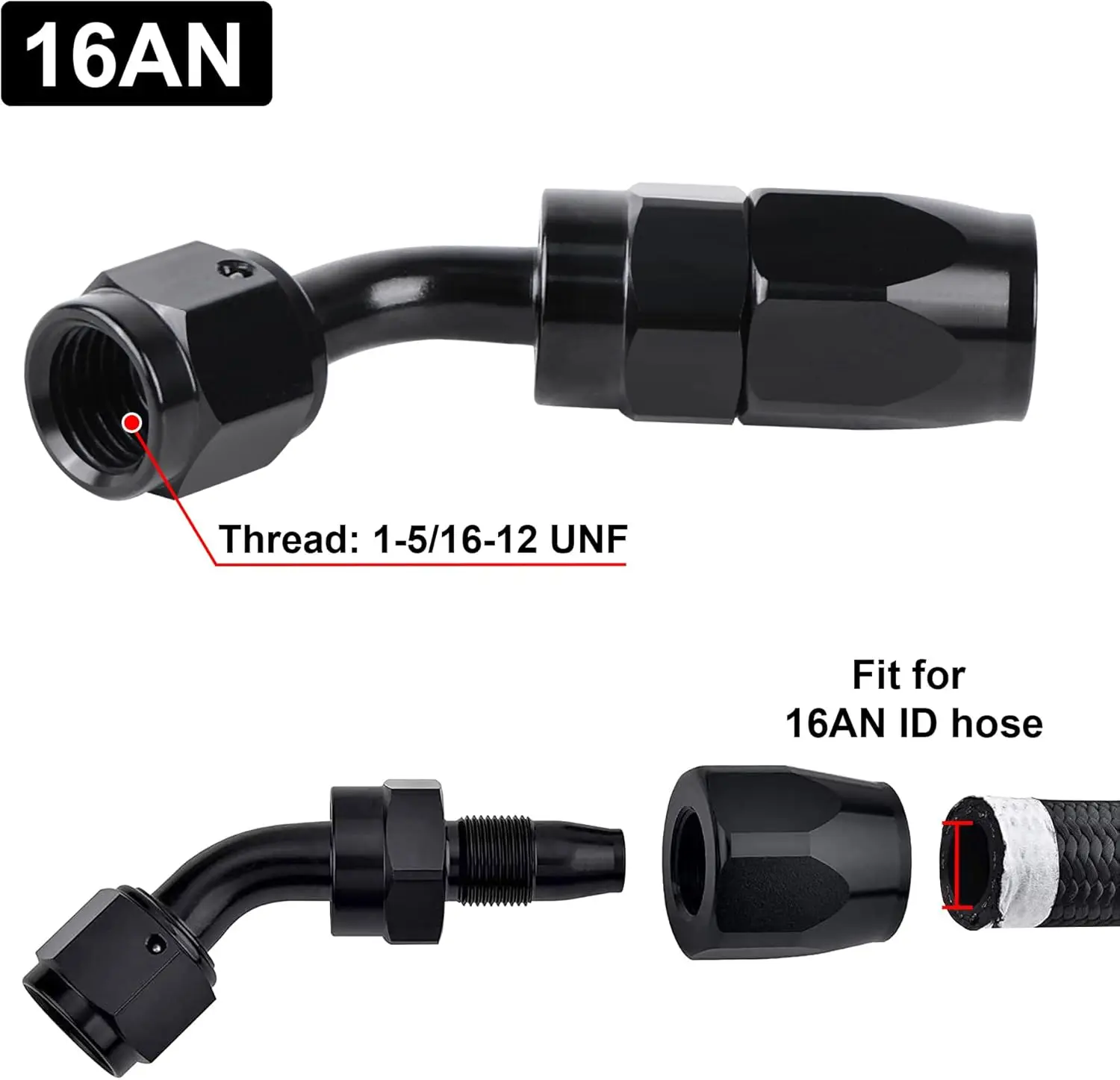 EVIL ENERGY 4/6/8/10/12/16/20 AN Hose End Fitting Swivel for CPE Braided Hose Black - Image 61