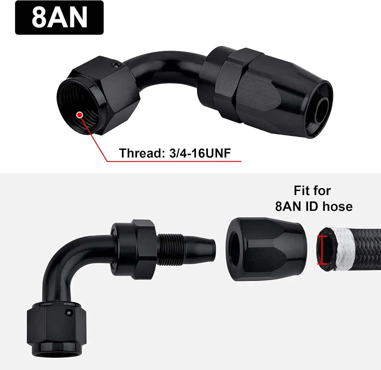 EVIL ENERGY 4/6/8/10/12/16/20 AN Hose End Fitting Swivel for CPE Braided Hose Black - Image 63