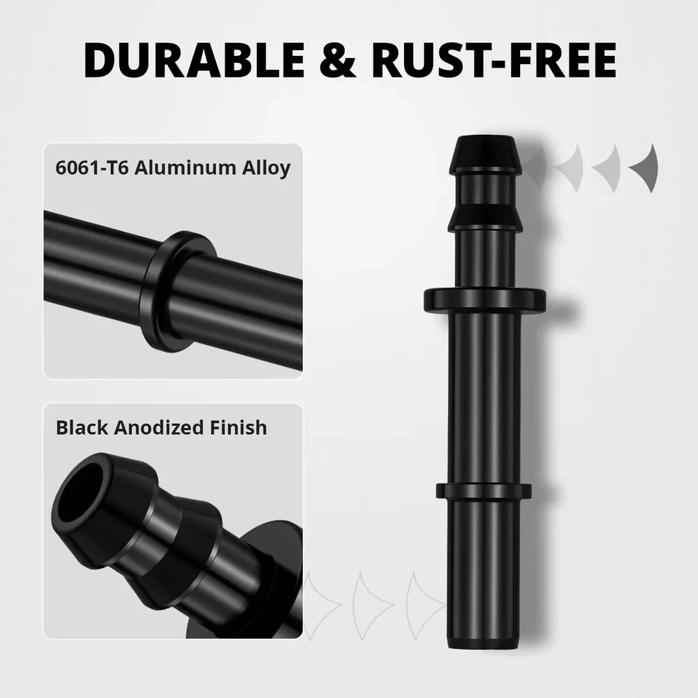 EVIL ENERGY Barb Hose to SAE Quick Disconnect Male Fuel Fitting Adapter Aluminum Black - Image 10
