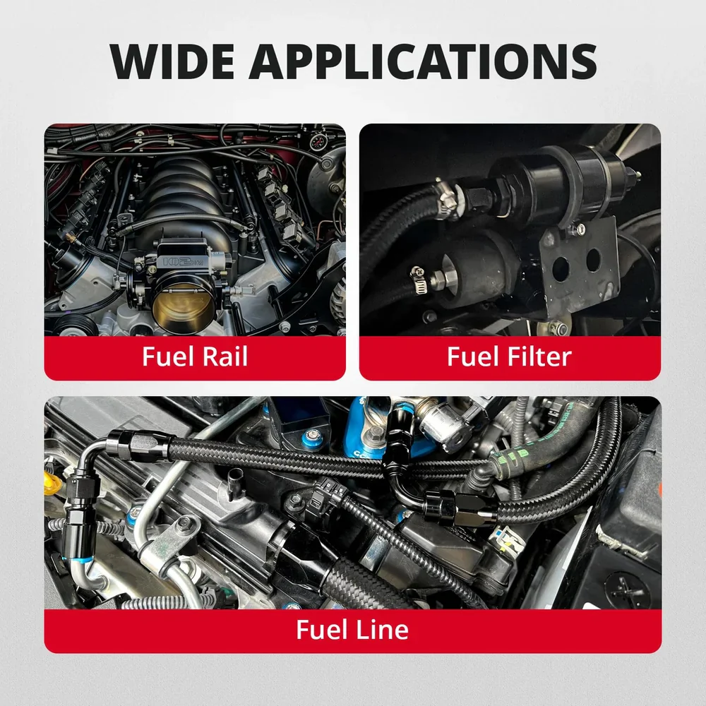 EVIL ENERGY Barb Hose to SAE Quick Disconnect Male Fuel Fitting Adapter Aluminum Black - Image 12