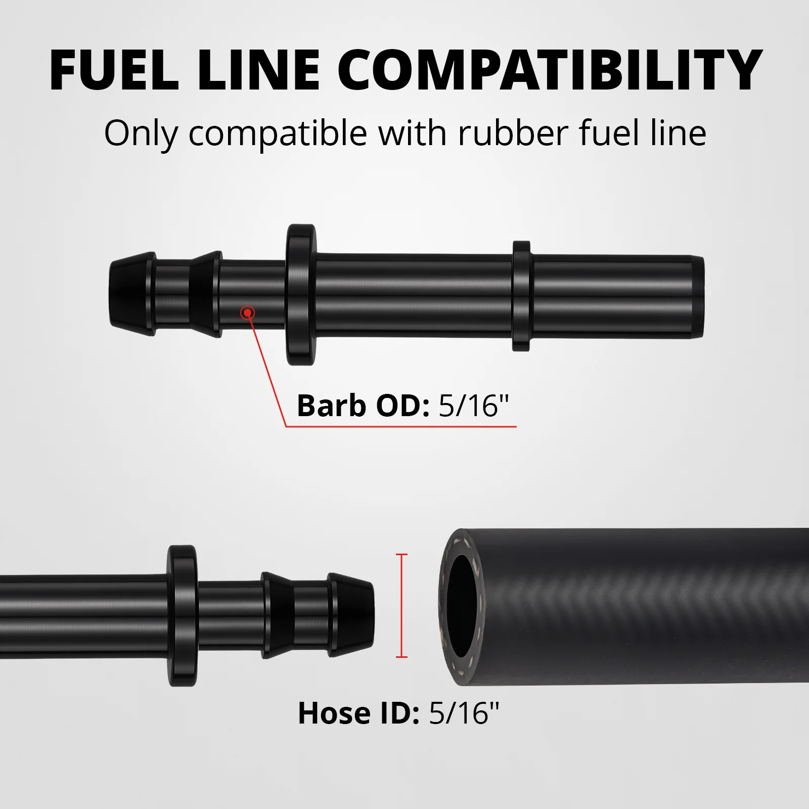 EVIL ENERGY Barb Hose to SAE Quick Disconnect Male Fuel Fitting Adapter Aluminum Black - Image 3
