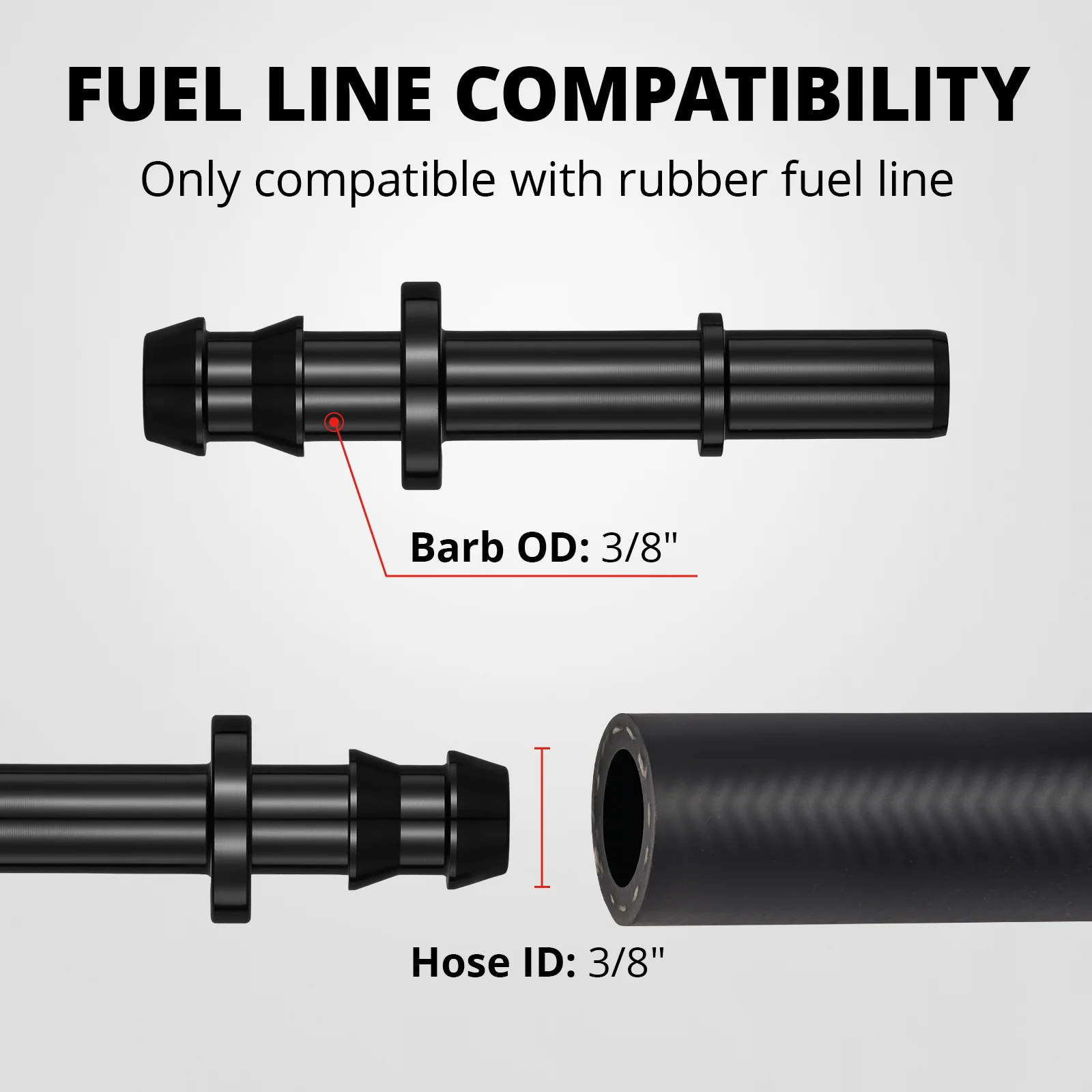 EVIL ENERGY Barb Hose to SAE Quick Disconnect Male Fuel Fitting Adapter Aluminum Black - Image 4