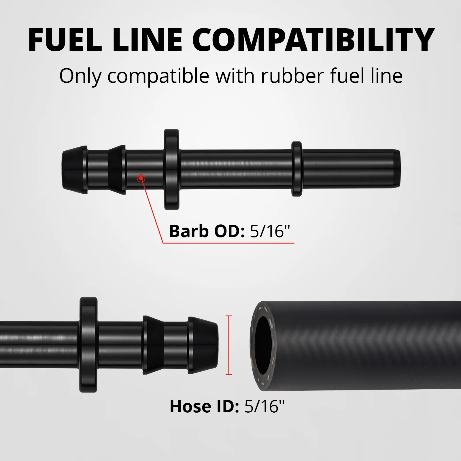 EVIL ENERGY Barb Hose to SAE Quick Disconnect Male Fuel Fitting Adapter Aluminum Black - Image 5