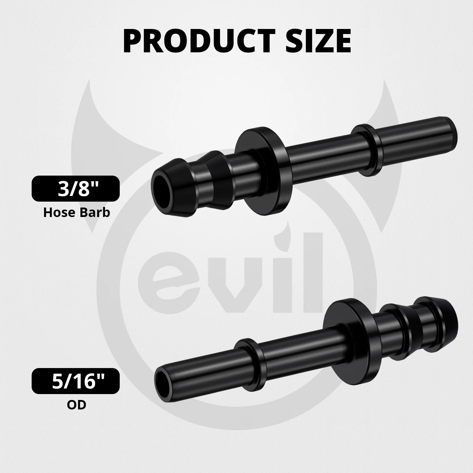 EVIL ENERGY Barb Hose to SAE Quick Disconnect Male Fuel Fitting Adapter Aluminum Black - Image 6