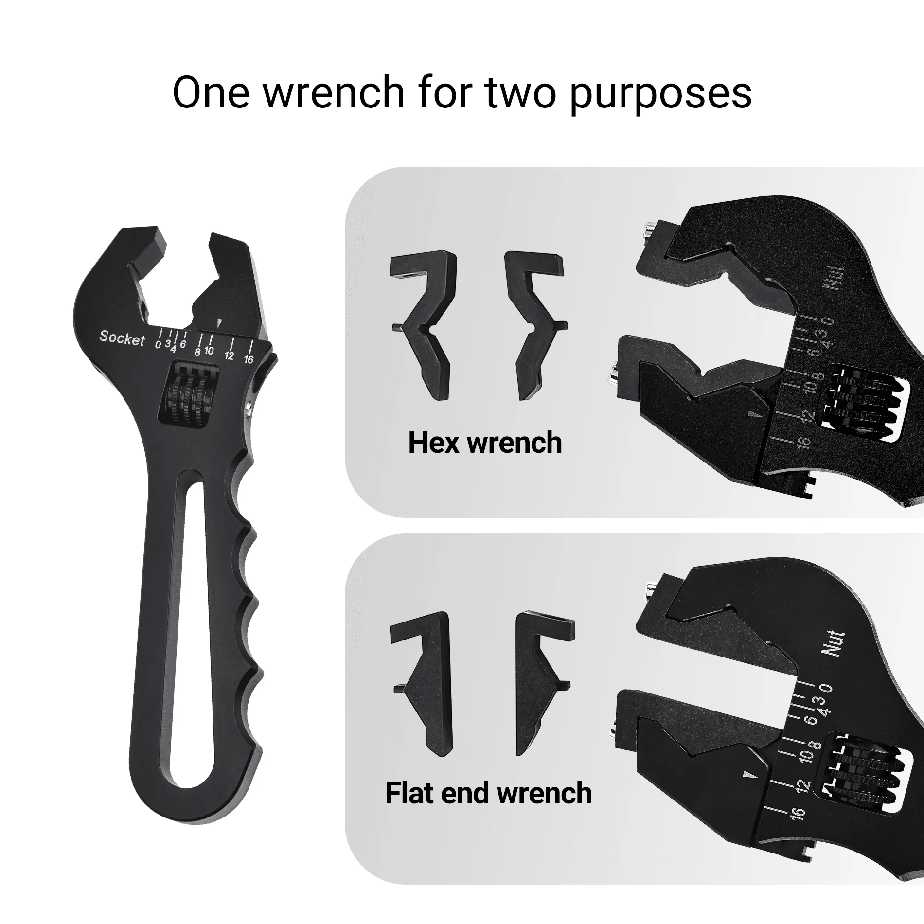 EVIL ENERGY Non Marring Wrench Adjustable AN Fitting Wrench 3-16AN Spanner Aluminum - Image 8