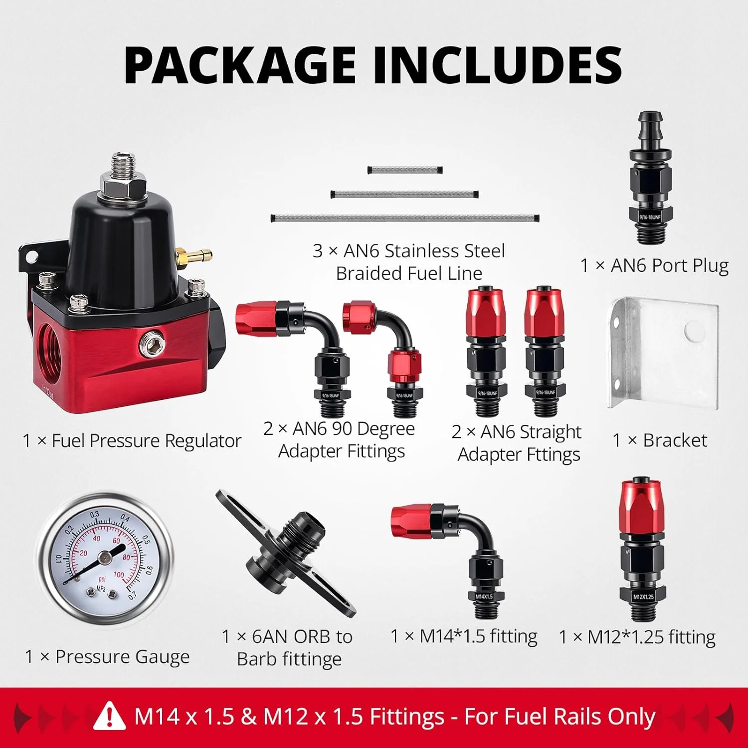 EVIL ENERGY EFI Fuel System Kit – Adjustable Fuel Pressure Regulator (6AN, 20–140 PSI) + 25FT Aluminum Coiled Fuel Line Hard Tubing (3/8-inch & 5/16-inch) - Image 20