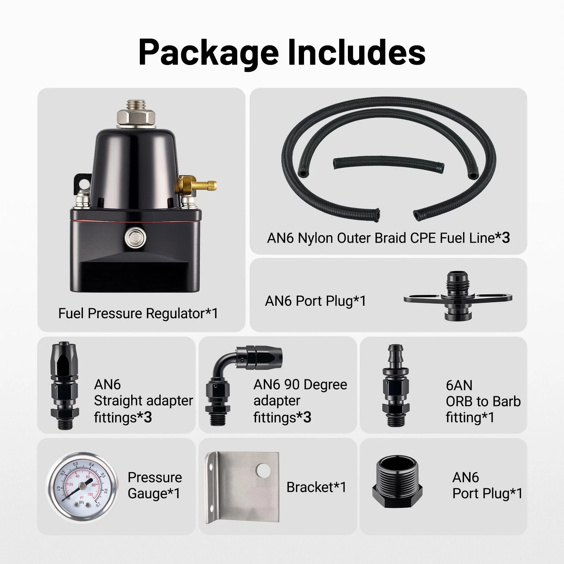 EVIL ENERGY EFI Fuel System Kit – Adjustable Fuel Pressure Regulator (6AN, 20–140 PSI) + 25FT Aluminum Coiled Fuel Line Hard Tubing (3/8-inch & 5/16-inch) - Image 22