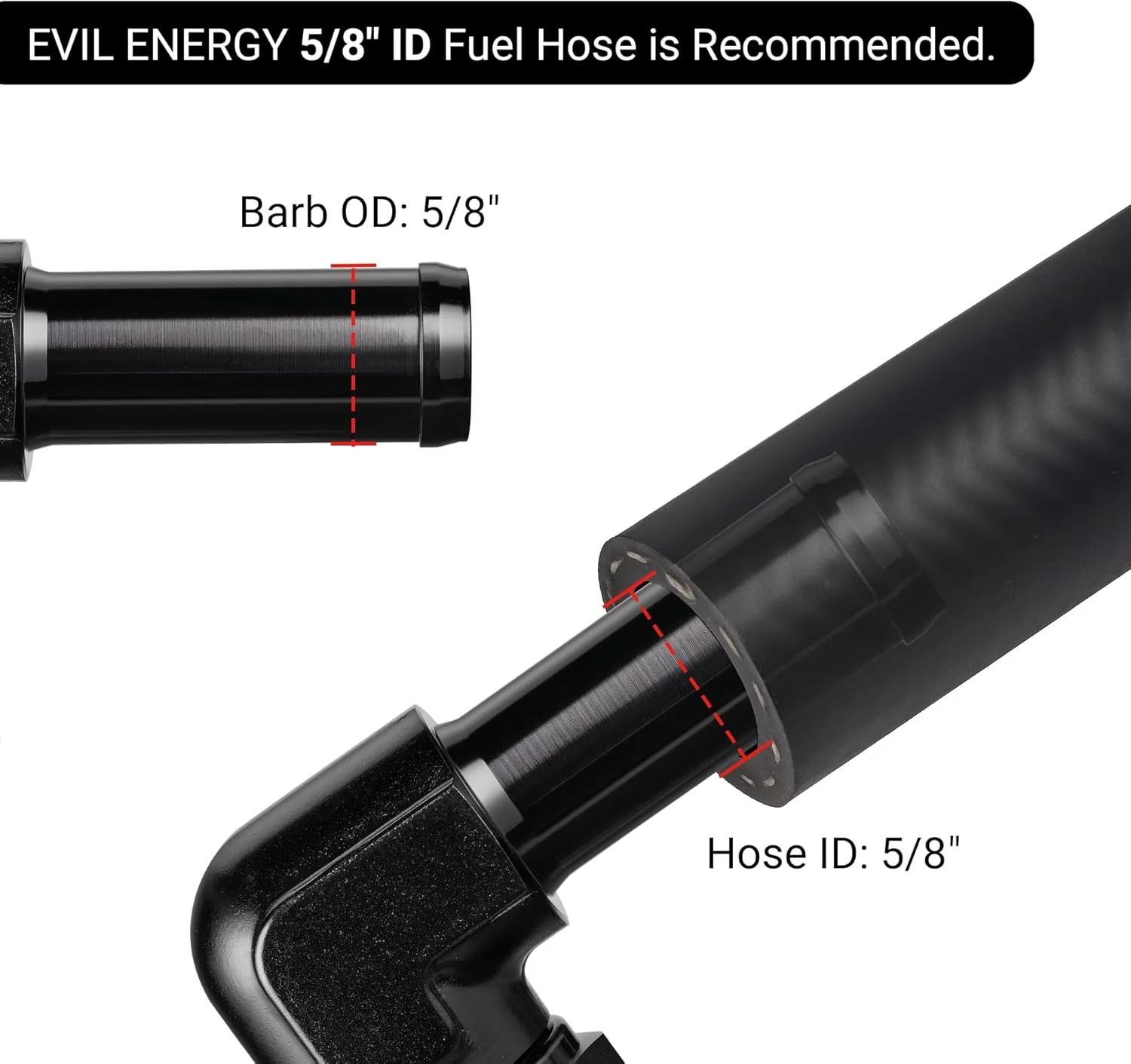 EVIL ENERGY 4/6/8/10AN Female to Barb Hose Fitting 0/45/90 Degree Swivel - Image 120