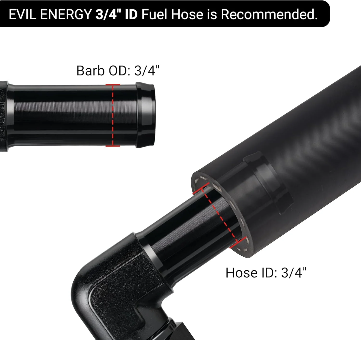 EVIL ENERGY 4/6/8/10AN Female to Barb Hose Fitting 0/45/90 Degree Swivel - Image 13