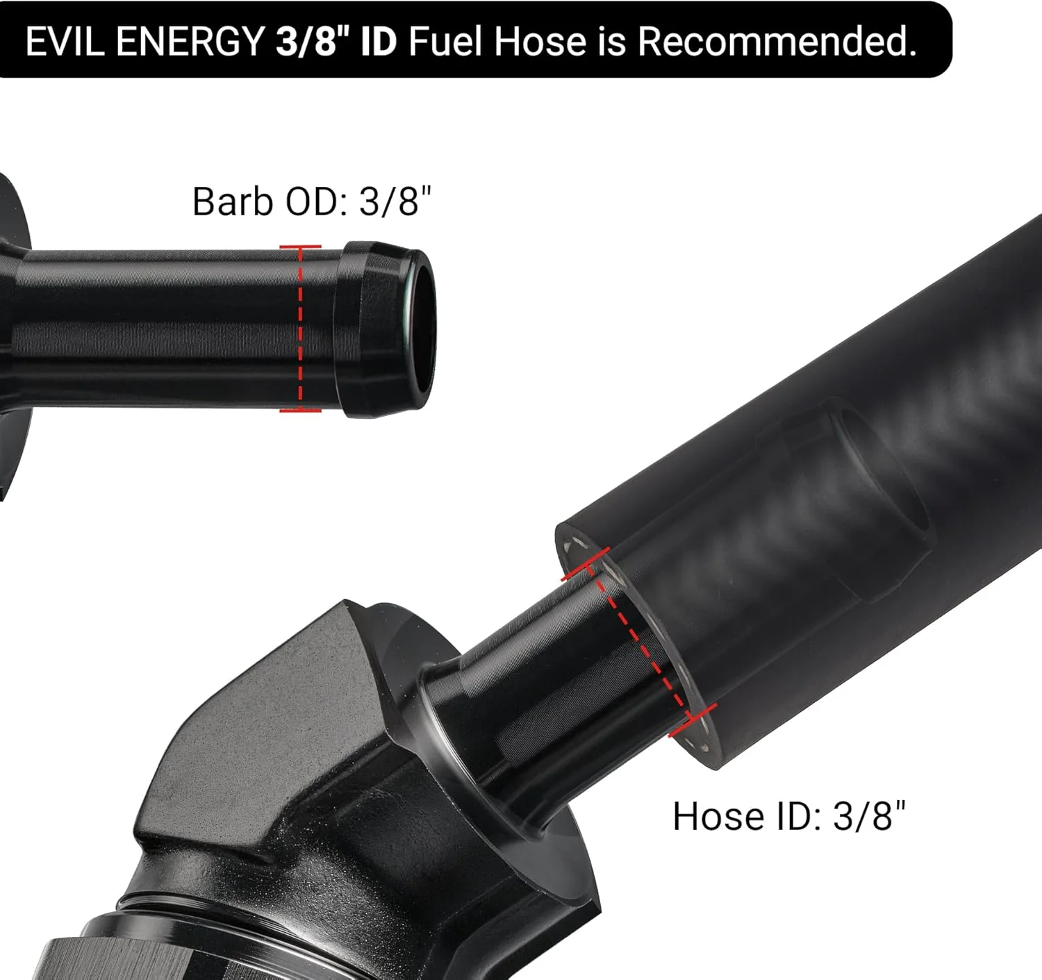 EVIL ENERGY 4/6/8/10AN Female to Barb Hose Fitting 0/45/90 Degree Swivel - Image 4