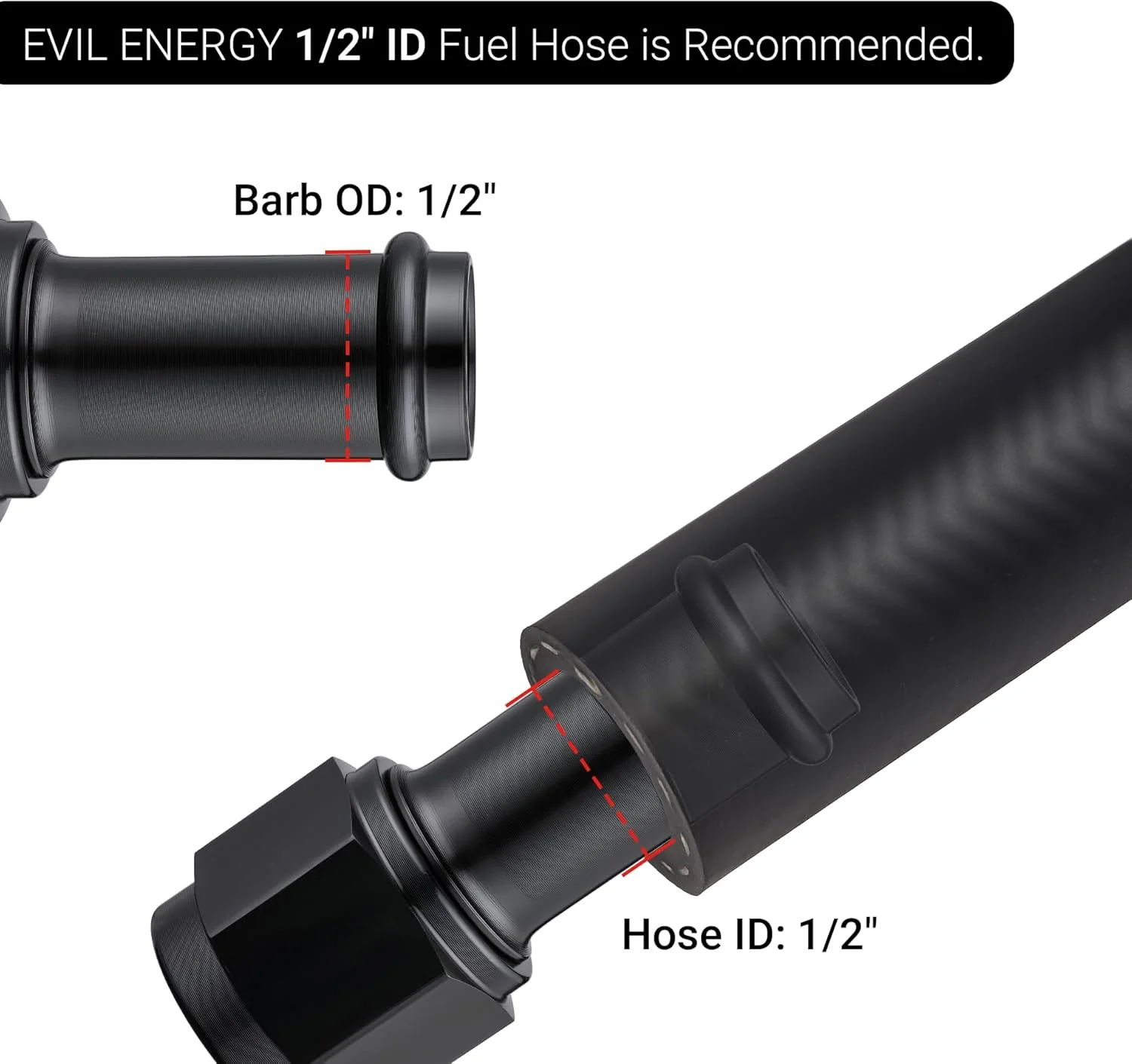 EVIL ENERGY 4/6/8/10AN Female to Barb Hose Fitting 0/45/90 Degree Swivel - Image 45