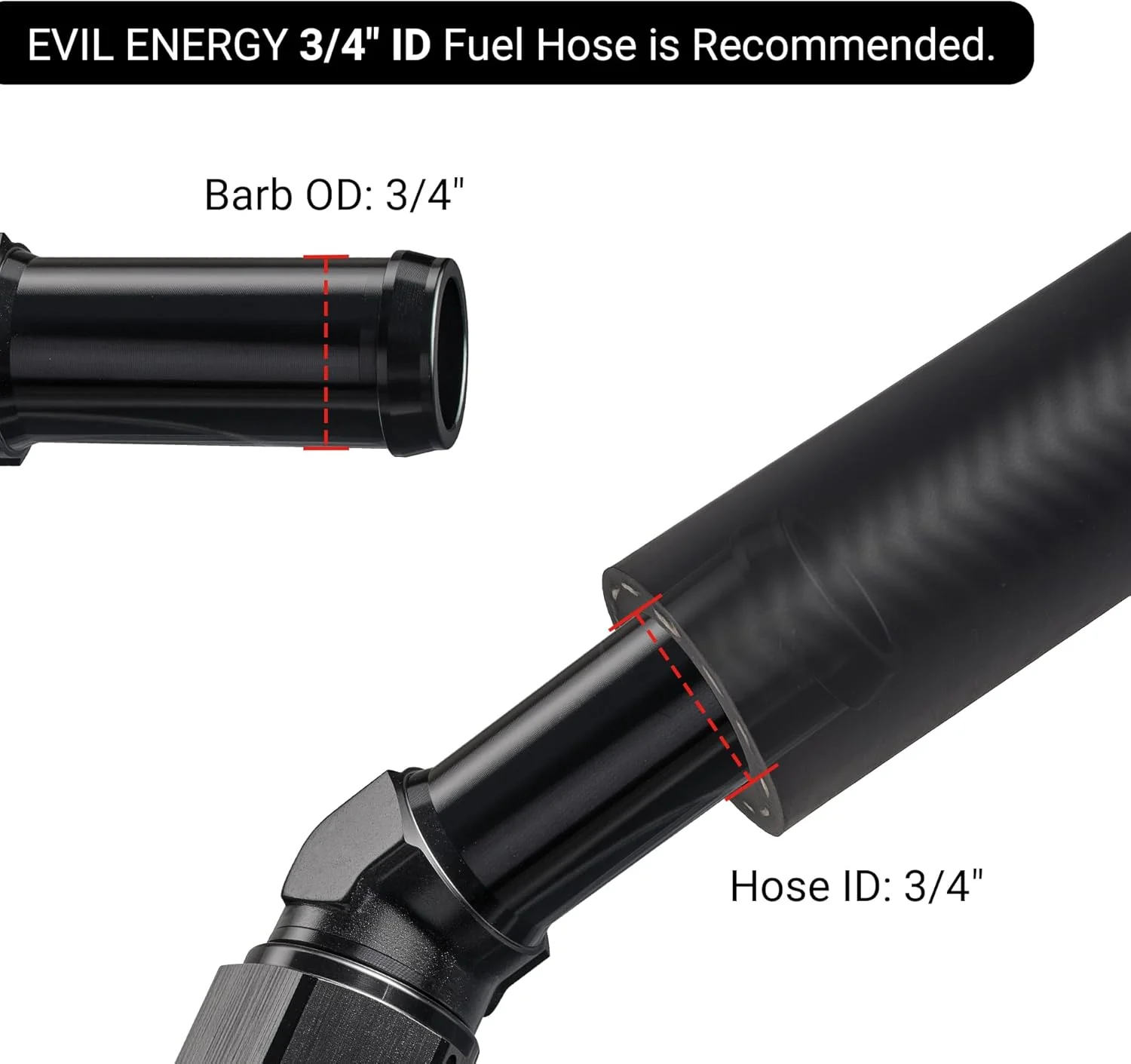 EVIL ENERGY 4/6/8/10AN Female to Barb Hose Fitting 0/45/90 Degree Swivel - Image 89