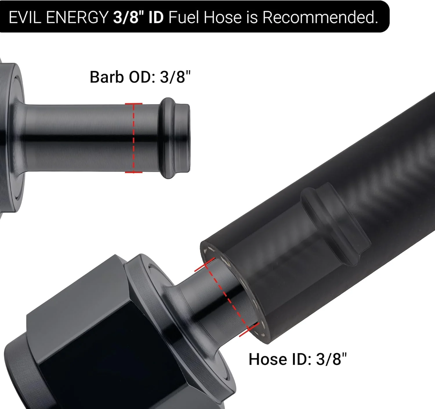 EVIL ENERGY 4/6/8/10AN Female to Barb Hose Fitting 0/45/90 Degree Swivel - Image 97