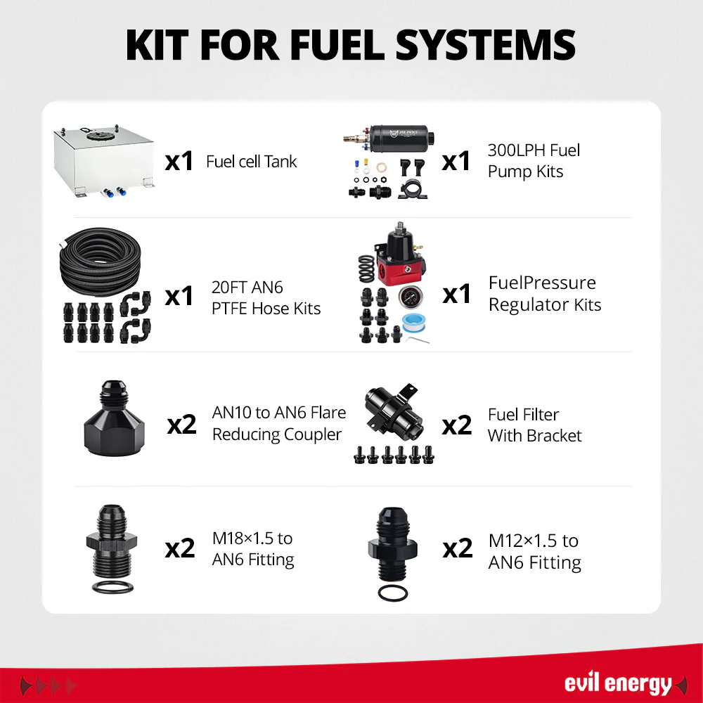 EVIL ENERGY Fuel Cell Gas Tank Kits with Fuel Filter Fuel Pump（1/2.5/5/8/10/12/15/19/20 Gallon ） - Image 73