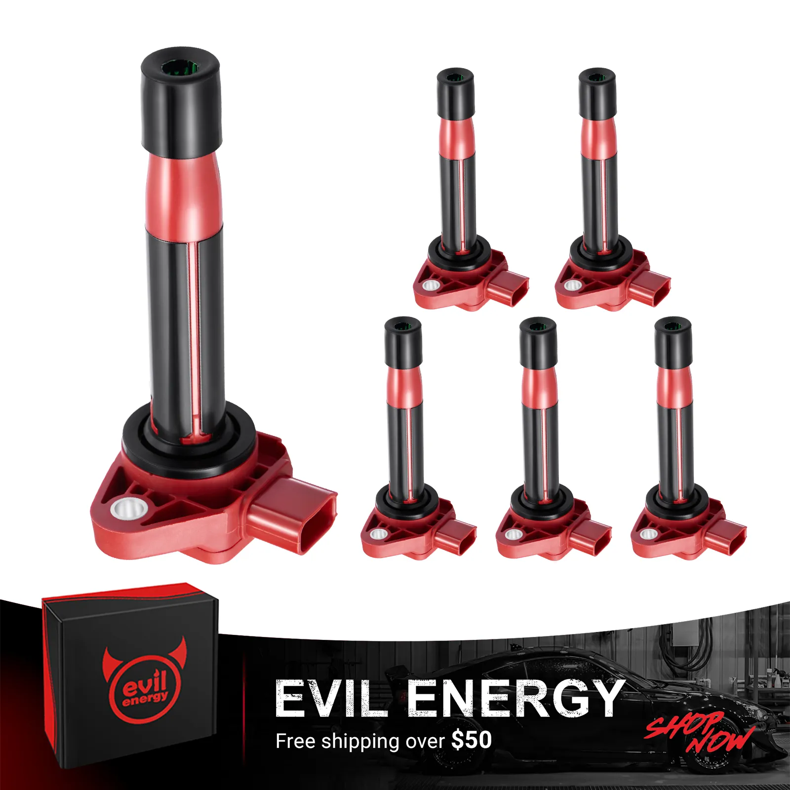 EVIL ENERGY Ignition Coil UF400T Compatible with Honda Acura V6 Engines High Performance Upgrade Coil