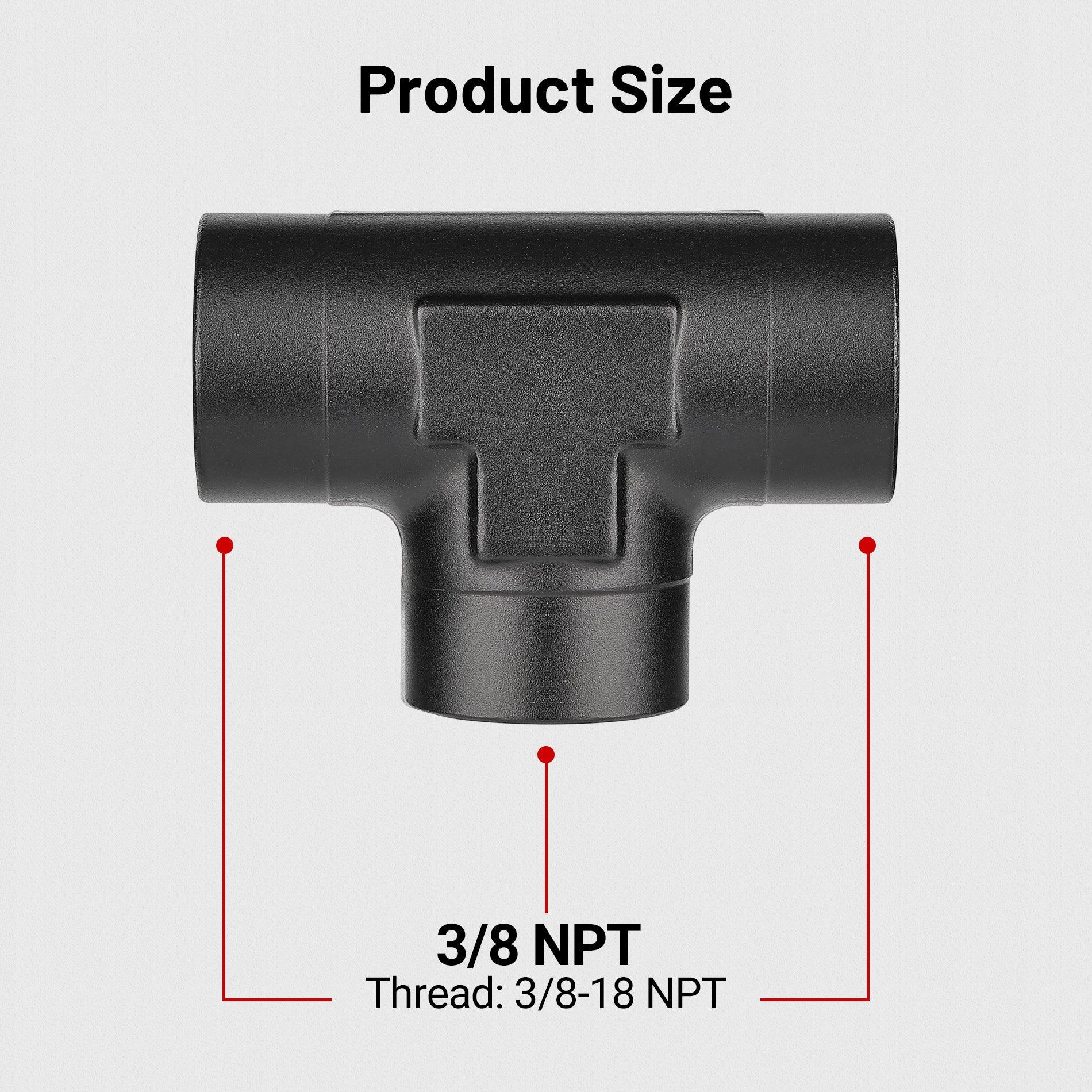 EVIL ENERGY NPT Female Tee Fitting Adapter T Union Aluminum Black - Image 4