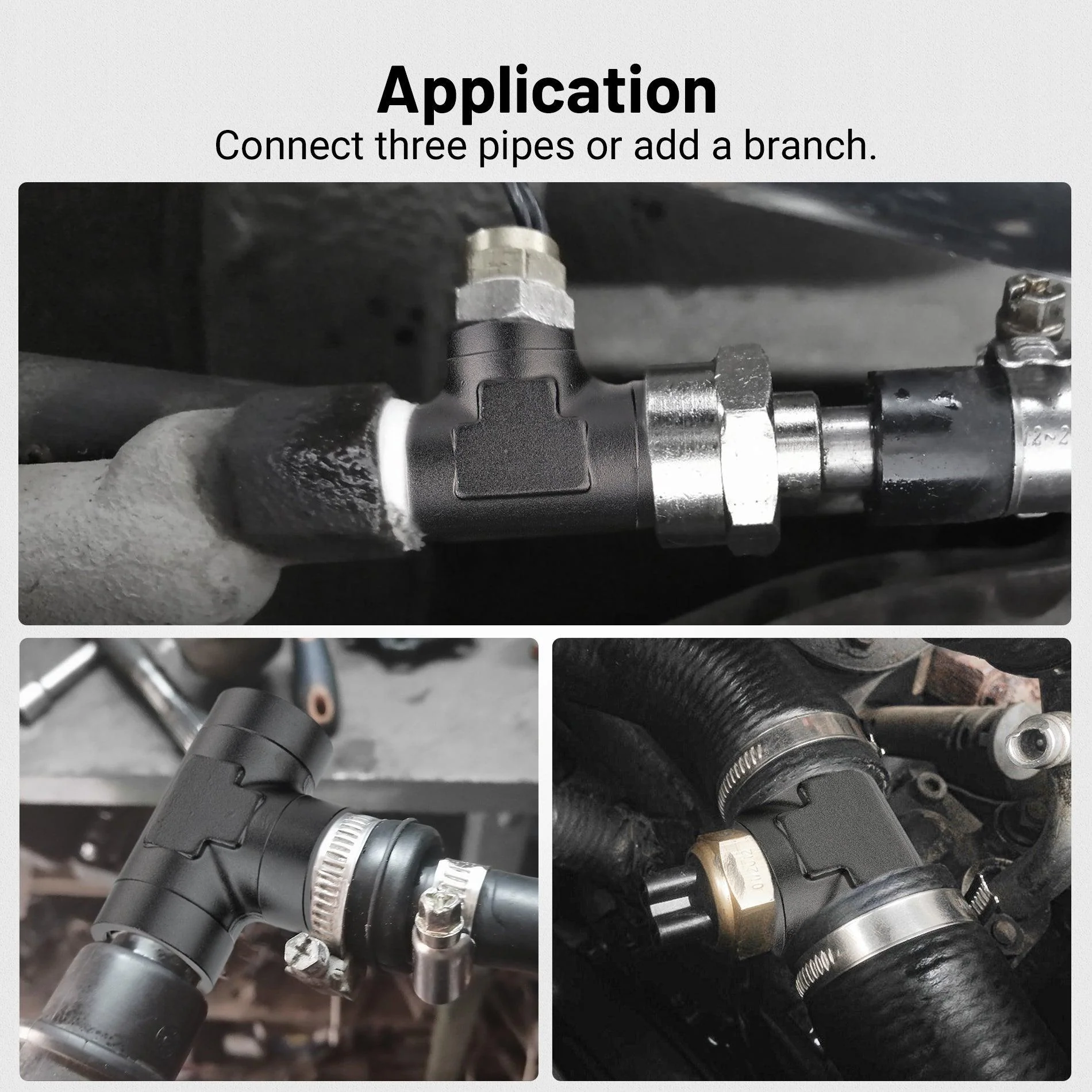 EVIL ENERGY NPT Female Tee Fitting Adapter T Union Aluminum Black - Image 9