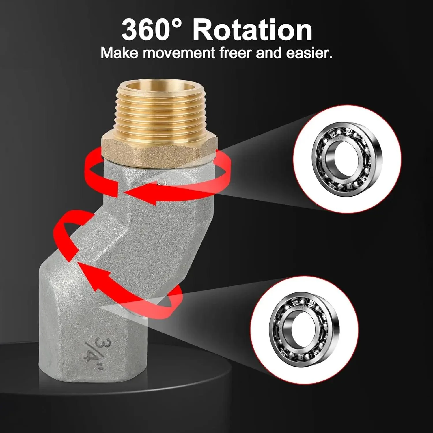 EVIL ENERGY NPT Fuel Transfer Hose Swivel 360 Rotating Connector for Fuel Nozzle Multi Plane Swivel - Image 3