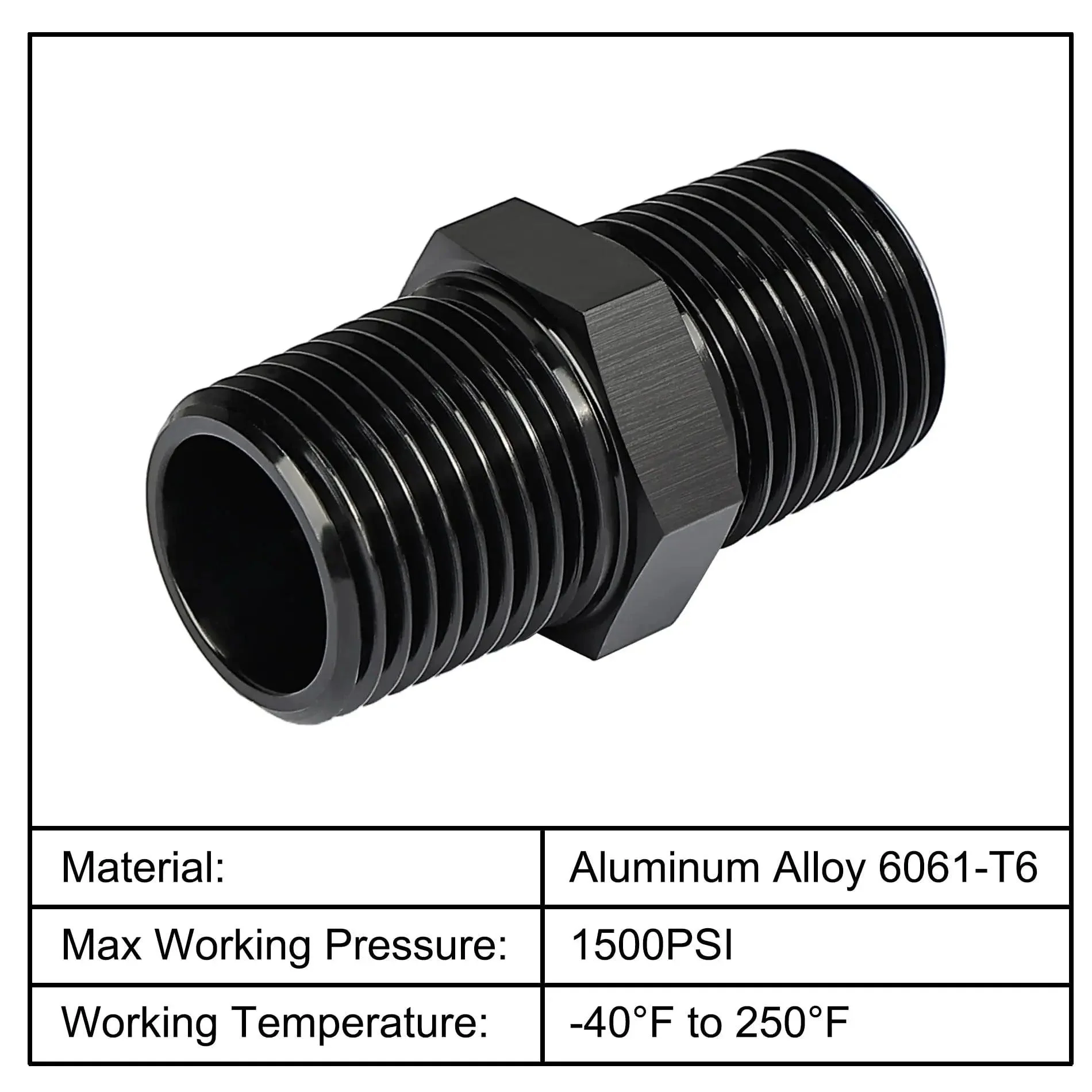 EVIL ENERGY NPT Male to NPT Male Thread Coupling Equal Hose Fitting Adapter - Image 3