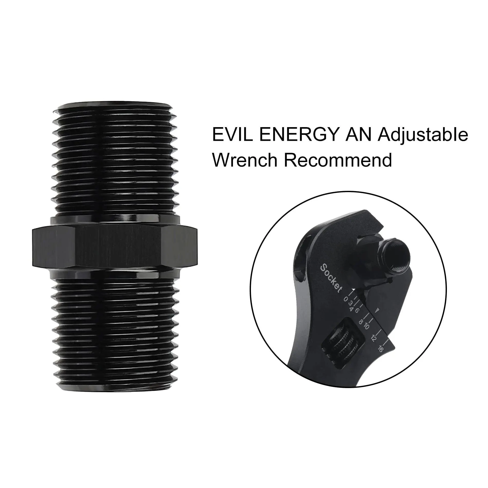 EVIL ENERGY NPT Male to NPT Male Thread Coupling Equal Hose Fitting Adapter - Image 4
